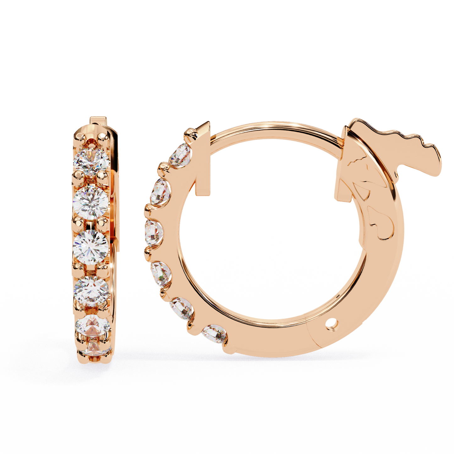 Round Cut Lab Diamond Hoop Earrings