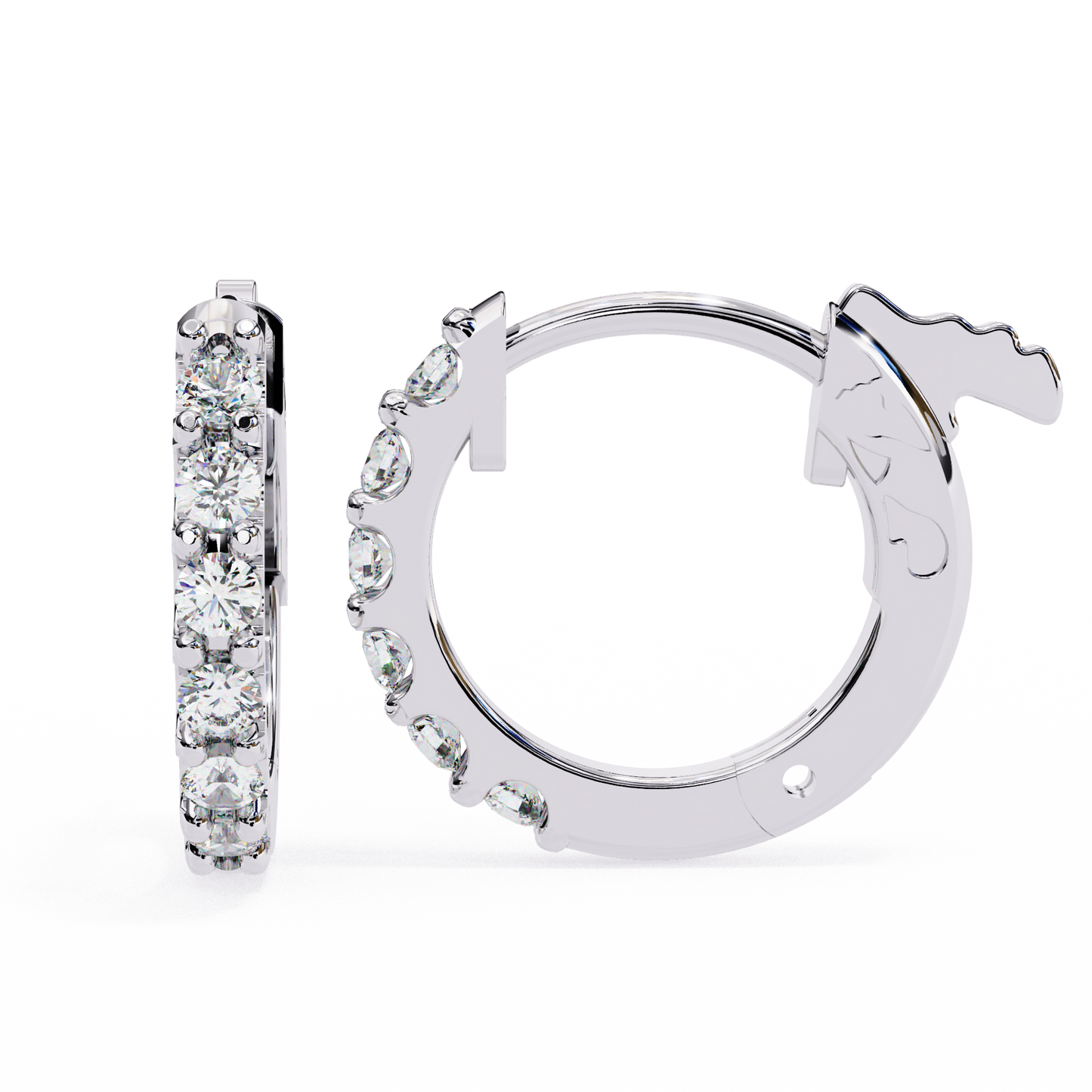 Round Cut Lab Diamond Hoop Earrings