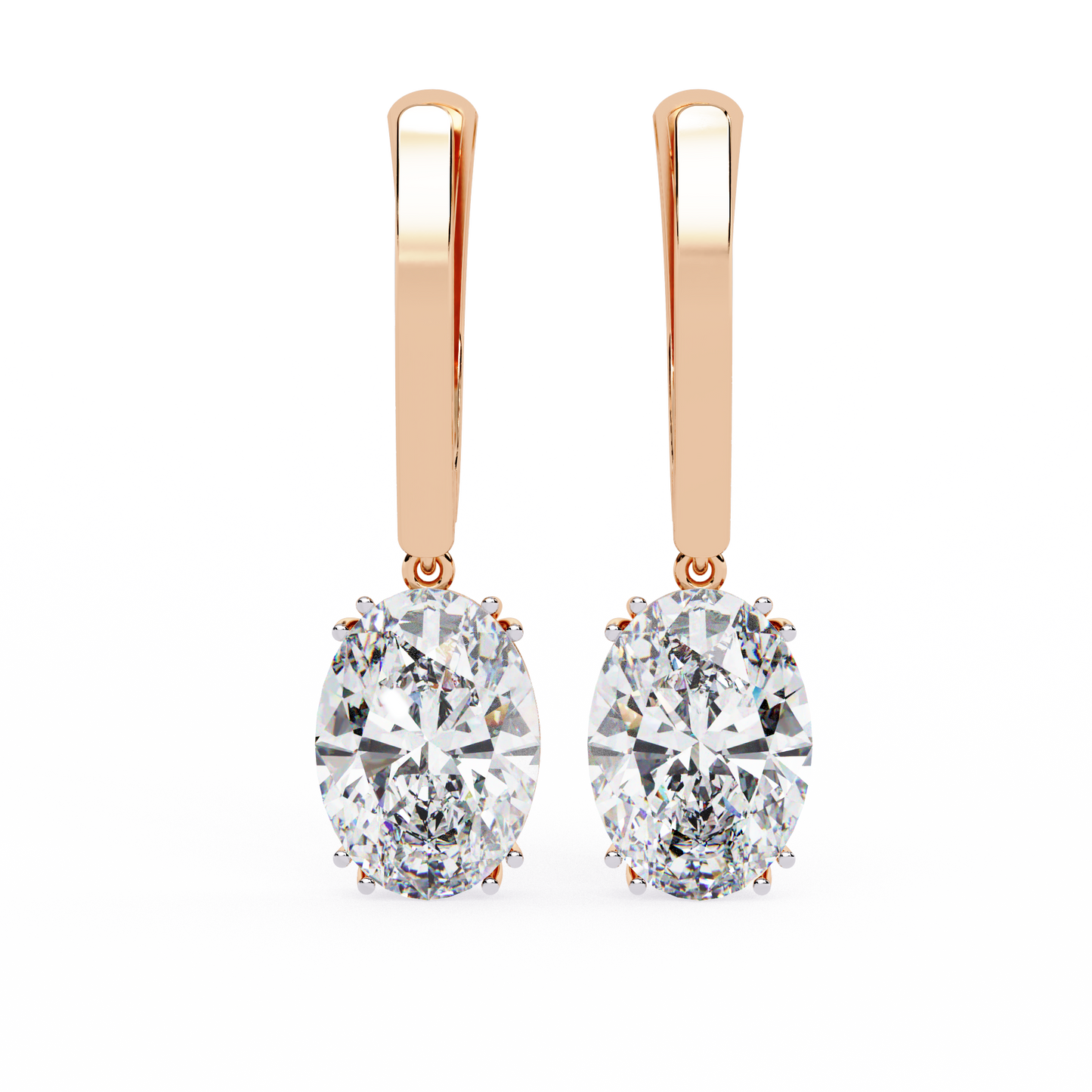 Oval Cut Lab grown Diamond Drop Earrings