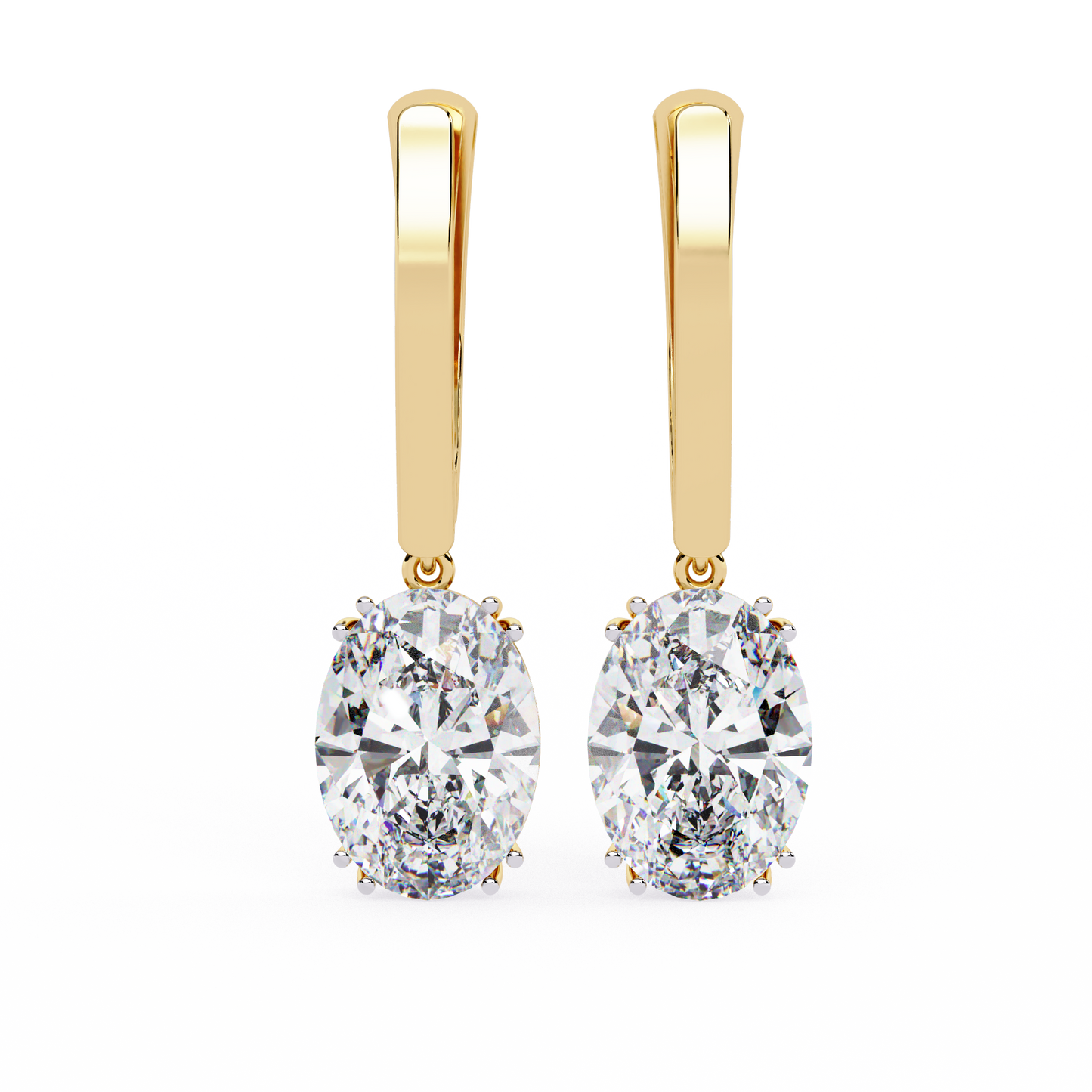 Oval Cut Lab grown Diamond Drop Earrings