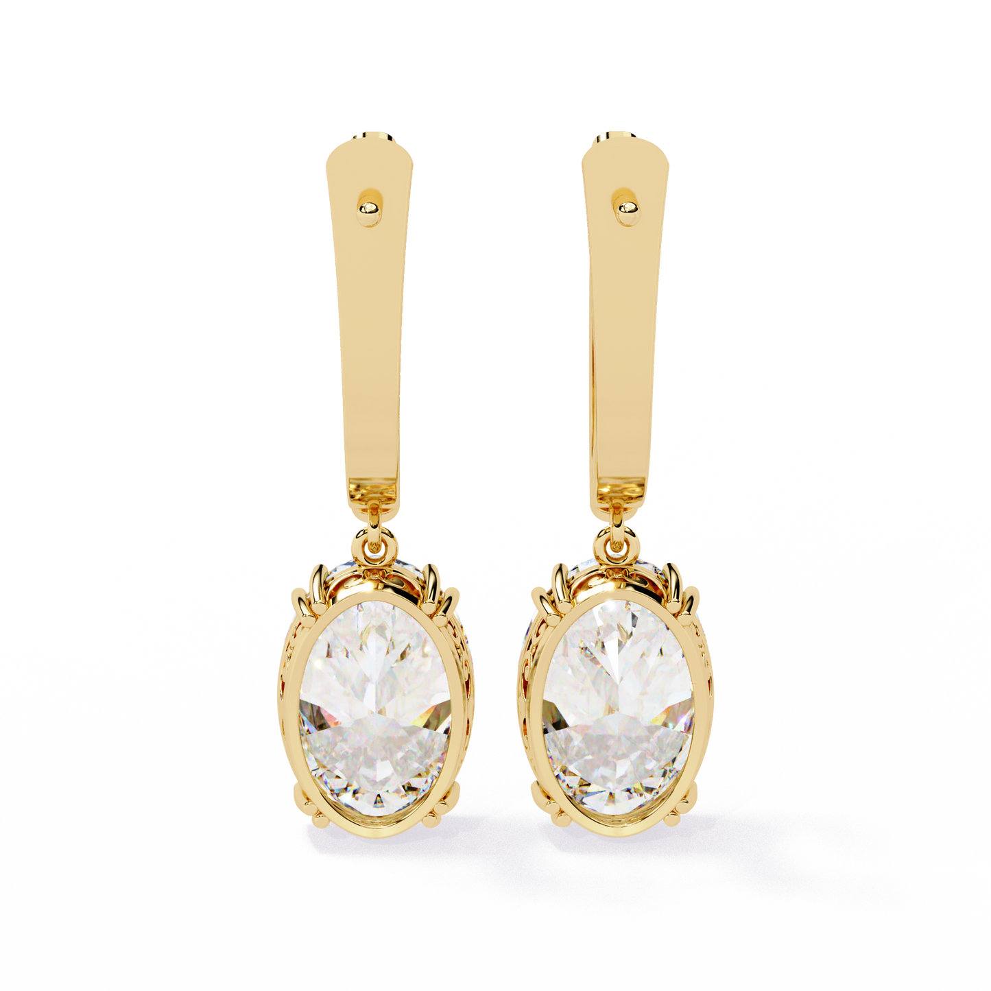 Oval Cut Lab grown Diamond Drop Earrings