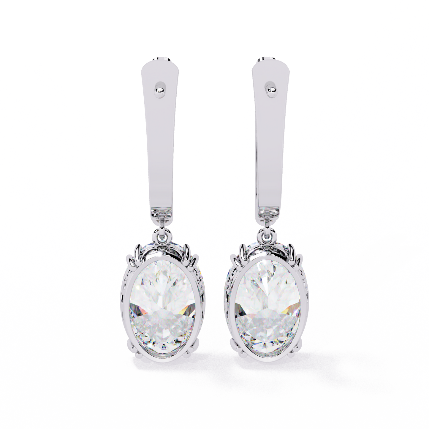 Oval Cut Lab grown Diamond Drop Earrings