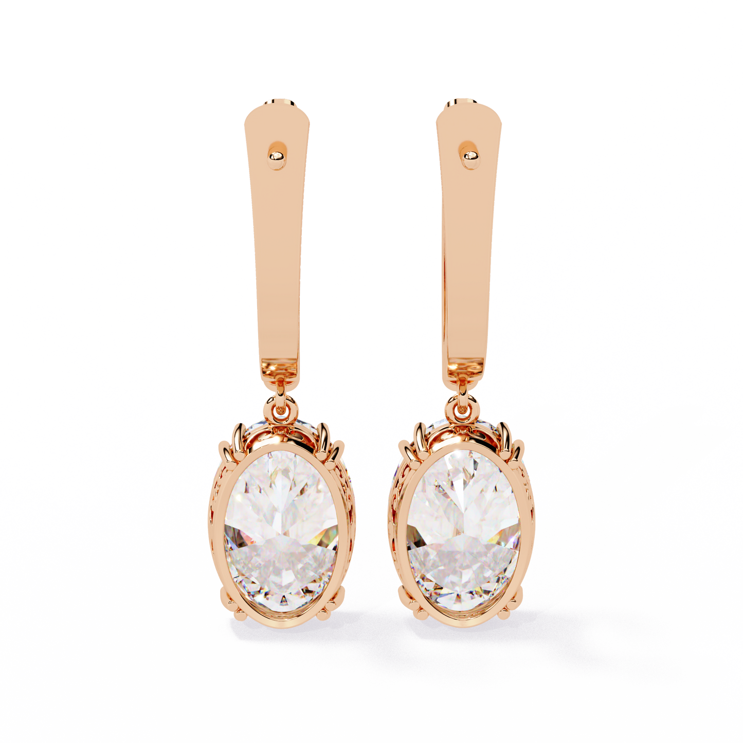 Oval Cut Lab grown Diamond Drop Earrings