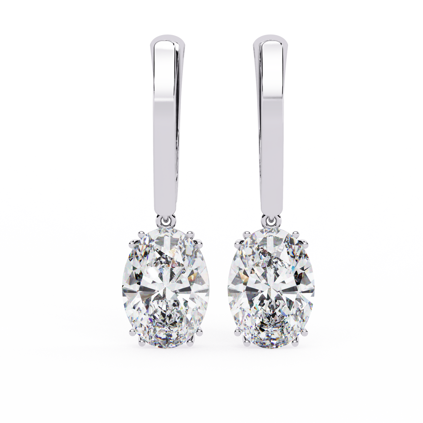 Oval Cut Lab grown Diamond Drop Earrings