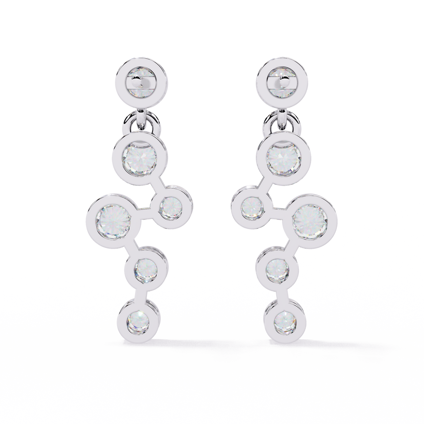 Round Cut Bezel Set Lab Diamond Earrings