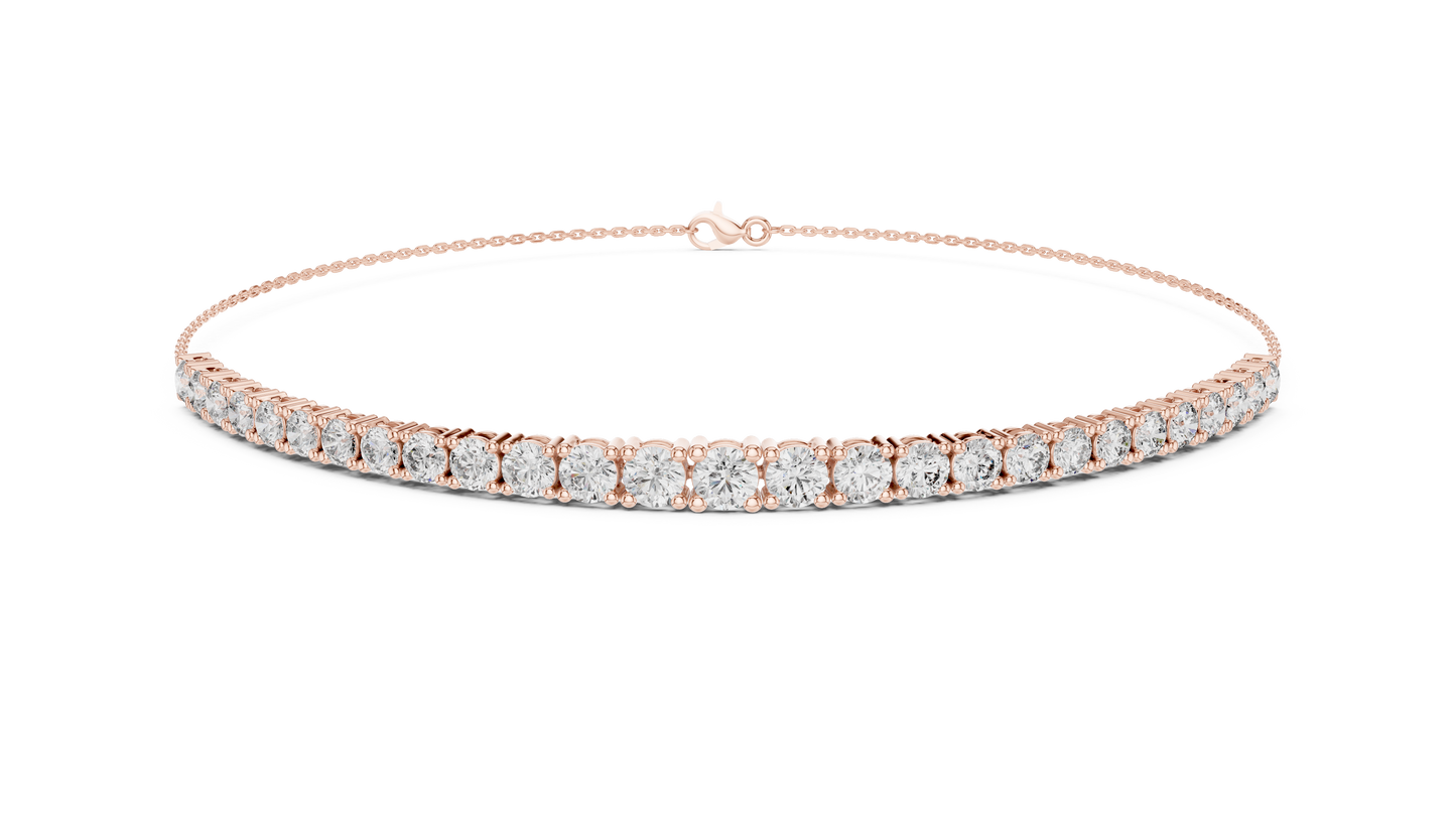 Multiple Round Cut Lab Diamond Chain Bracelet