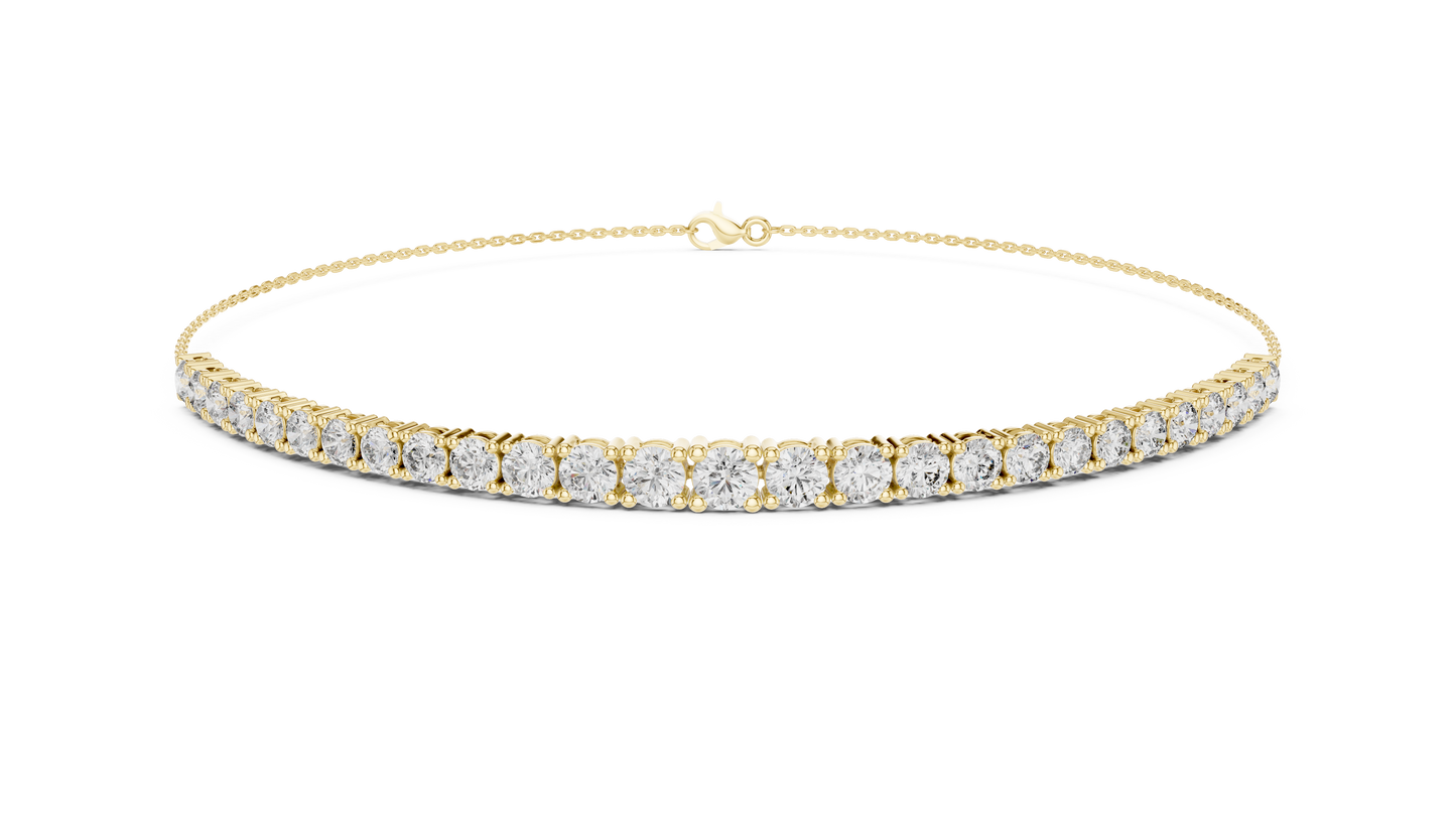 Multiple Round Cut Lab Diamond Chain Bracelet