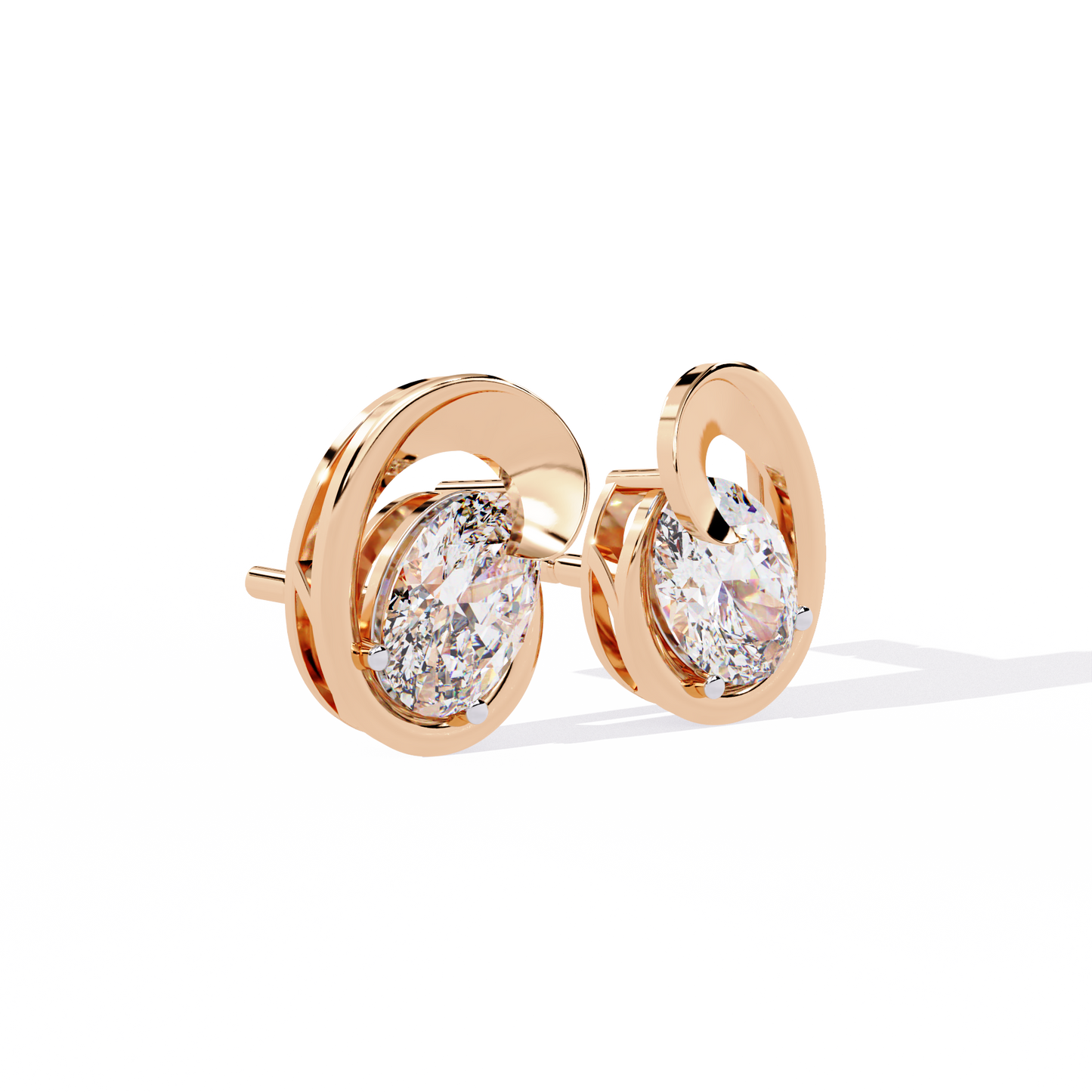 Oval Cut Lab Diamond Fancy Stud Earrings