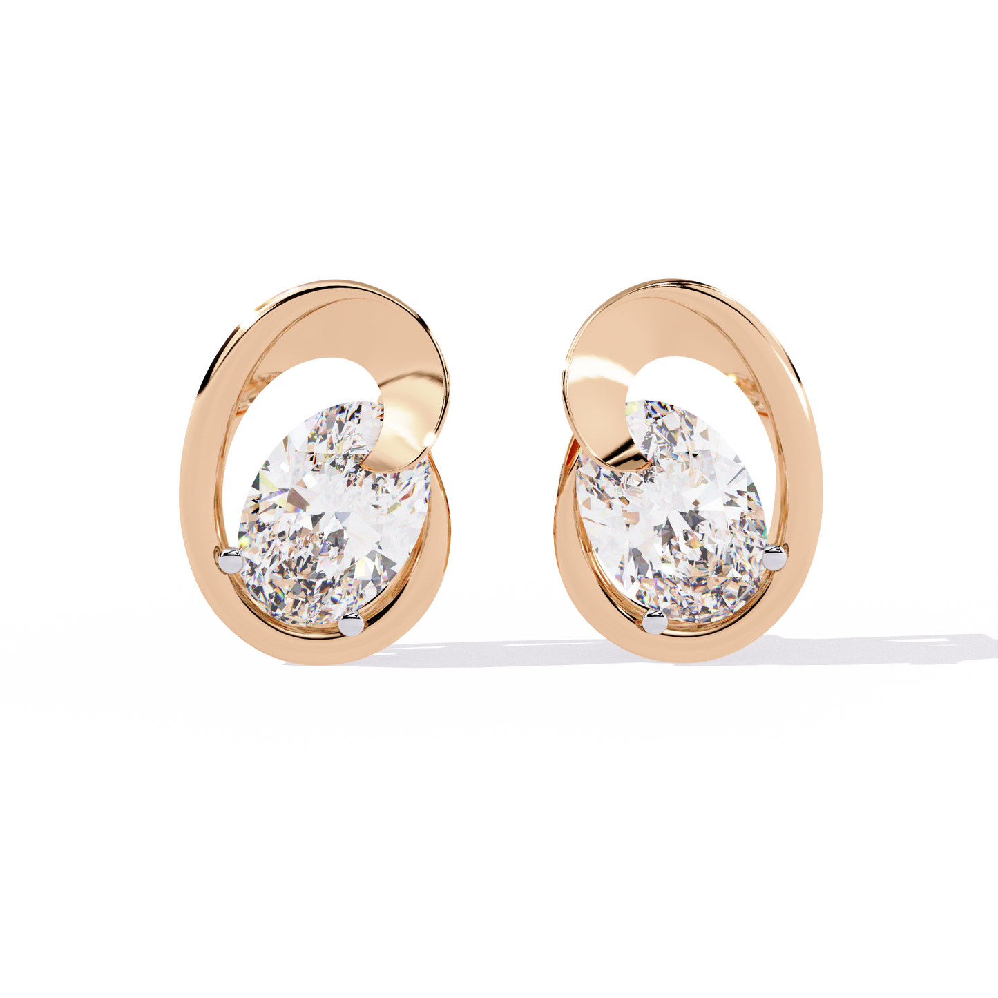 Oval Cut Lab Diamond Fancy Stud Earrings