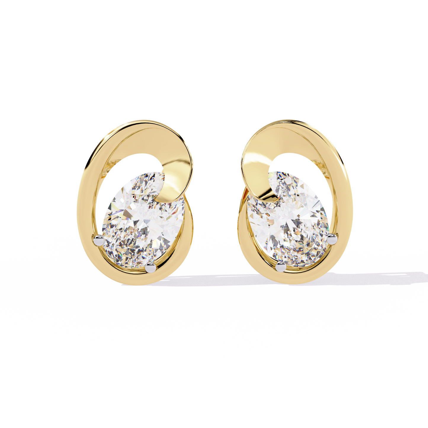 Oval Cut Lab Diamond Fancy Stud Earrings