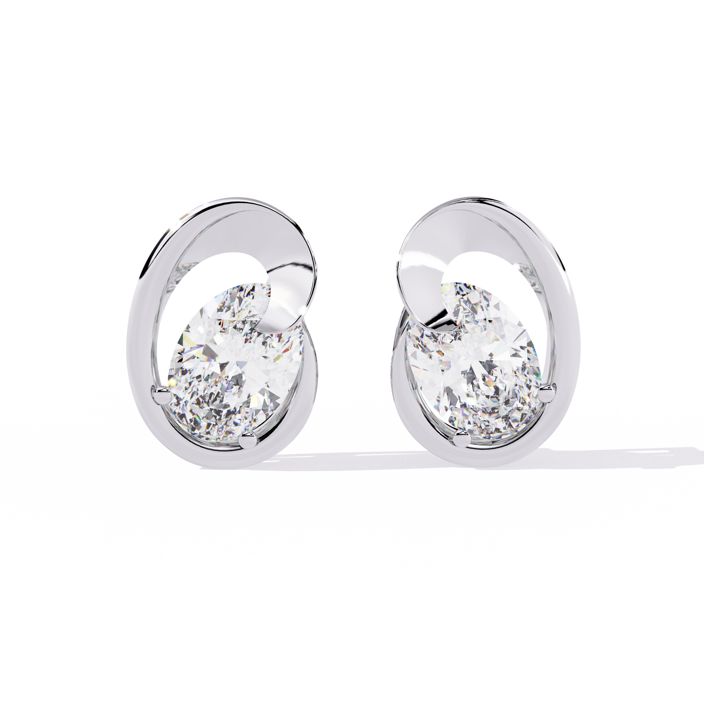 Oval Cut Lab Diamond Fancy Stud Earrings