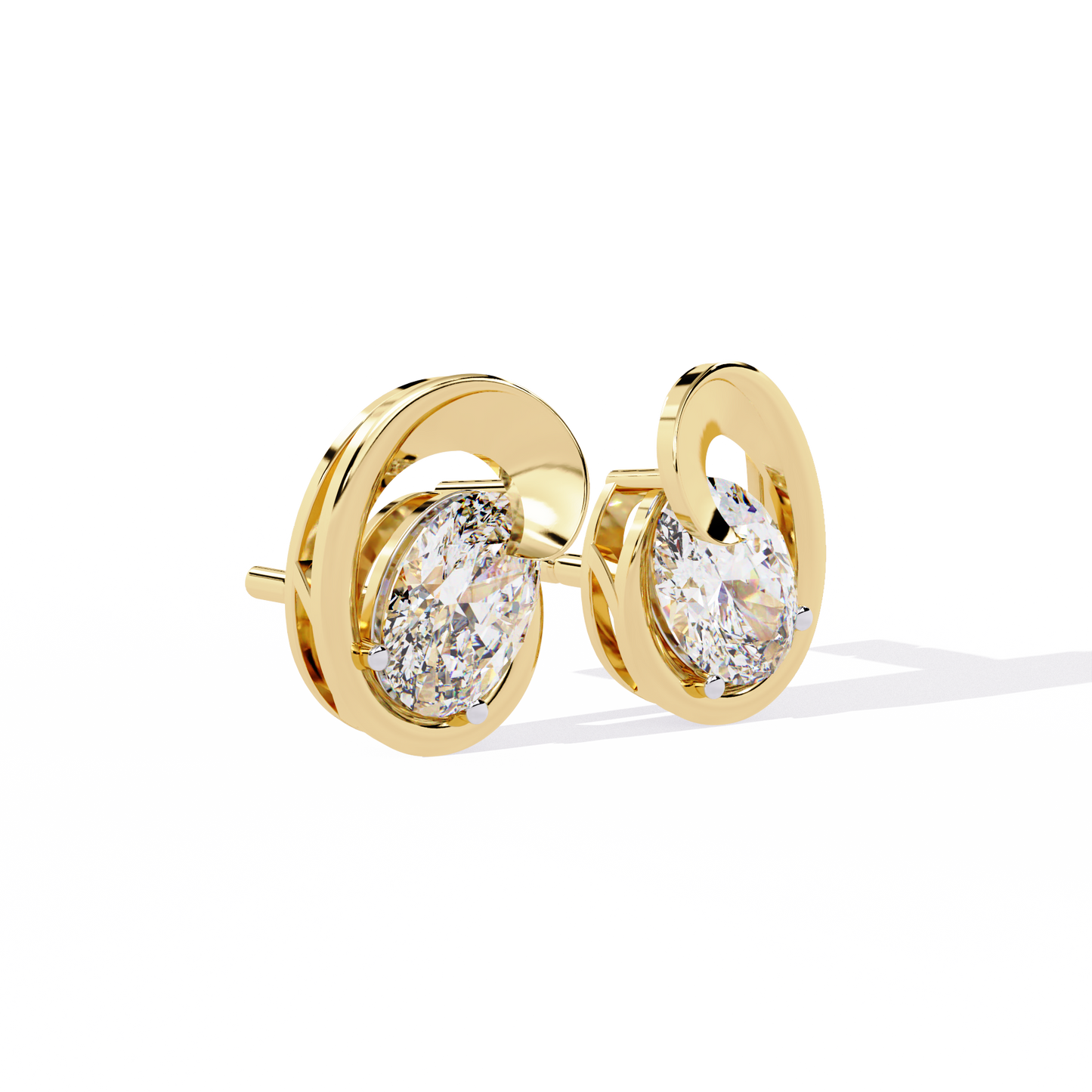 Oval Cut Lab Diamond Fancy Stud Earrings