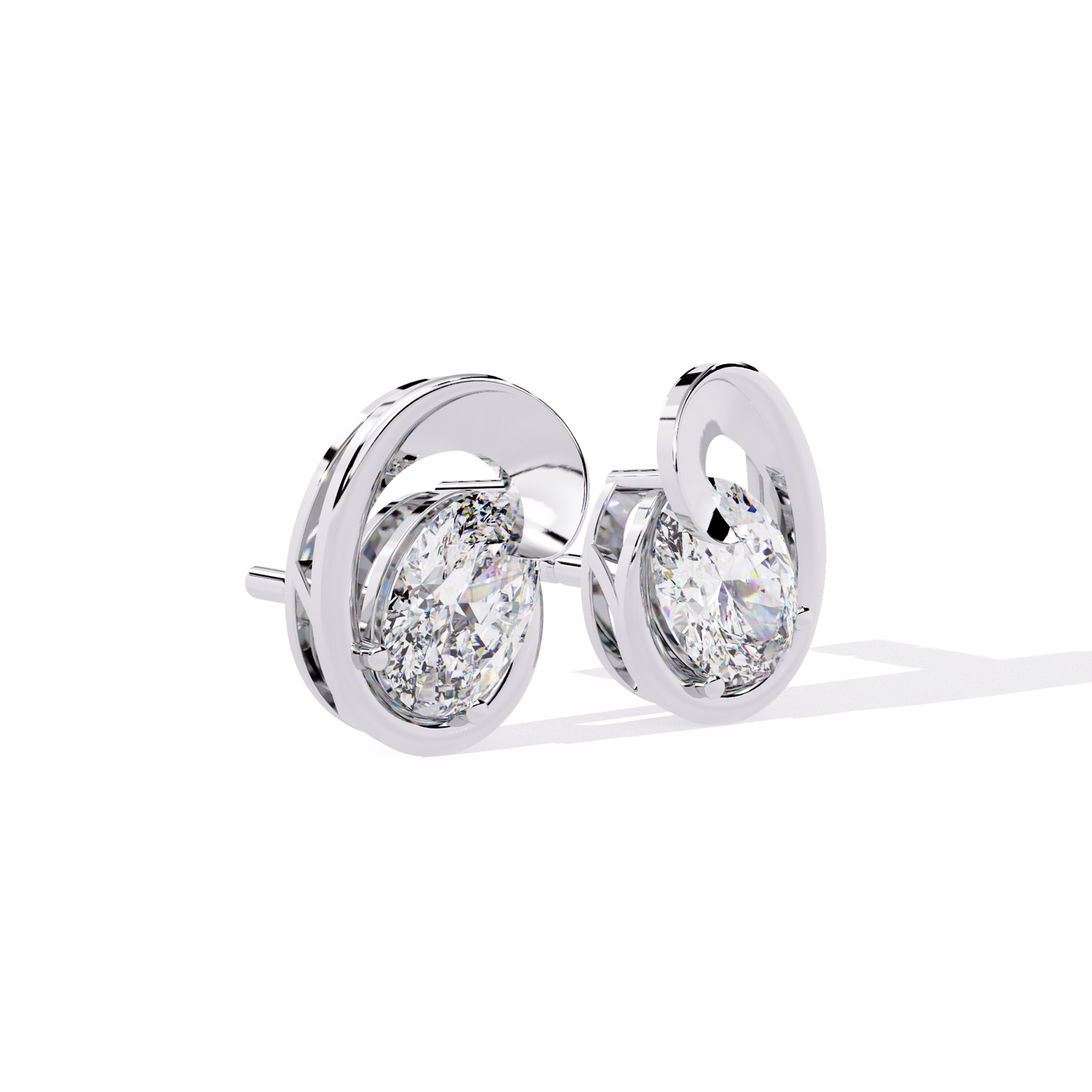 Oval Cut Lab Diamond Fancy Stud Earrings