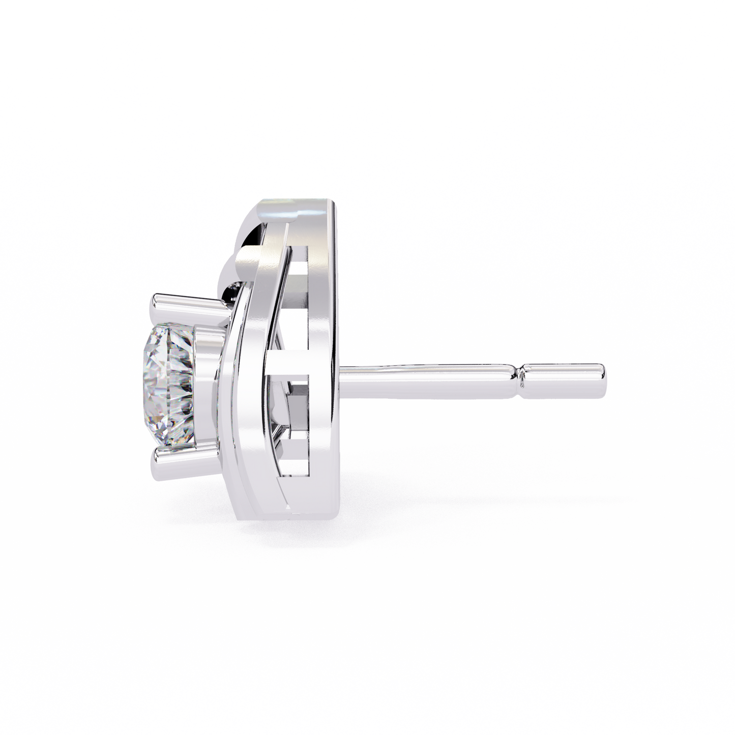 Round Cut Unique Lab Diamond Stud Earring