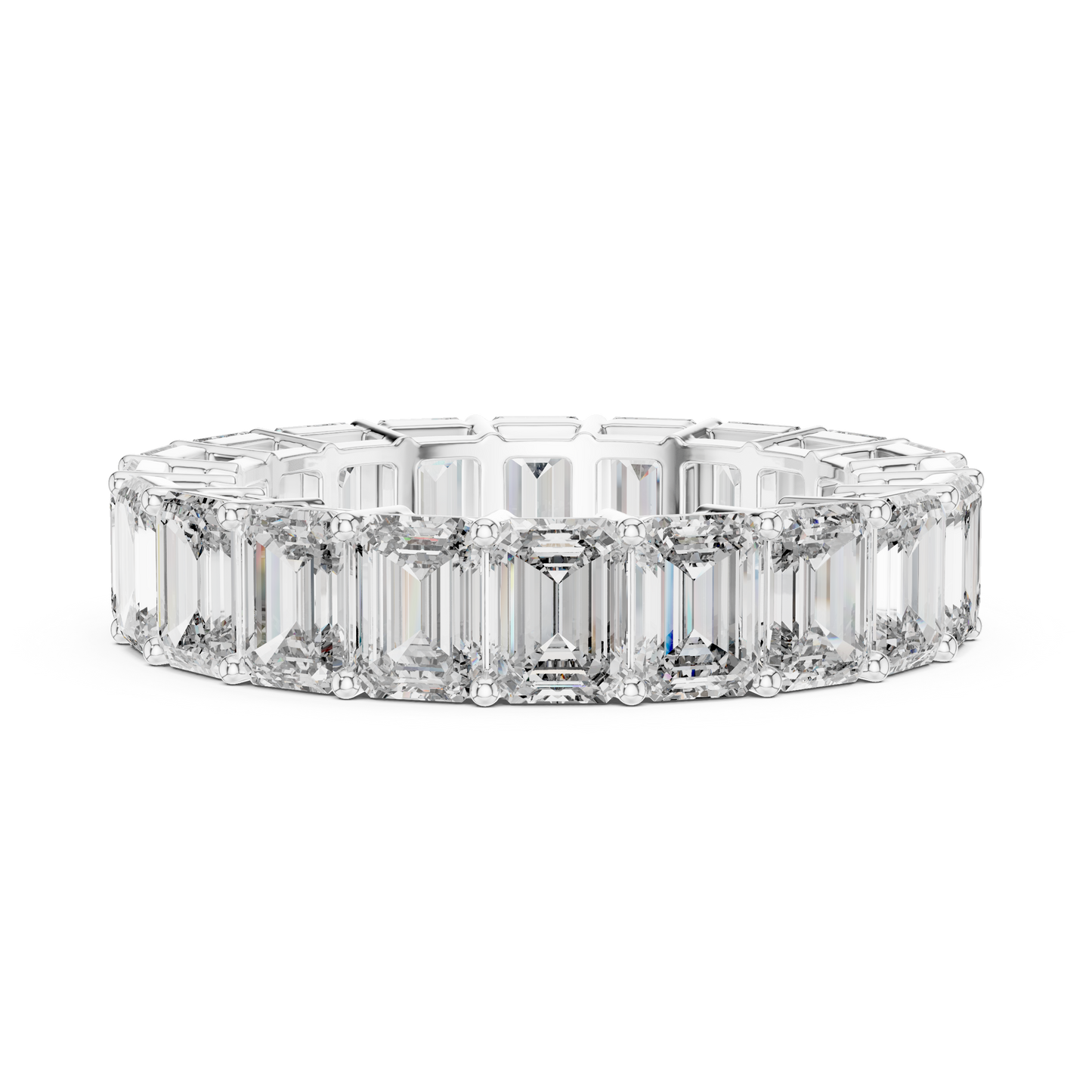 6 Carat Emerald Diamond Eternity Wedding Band