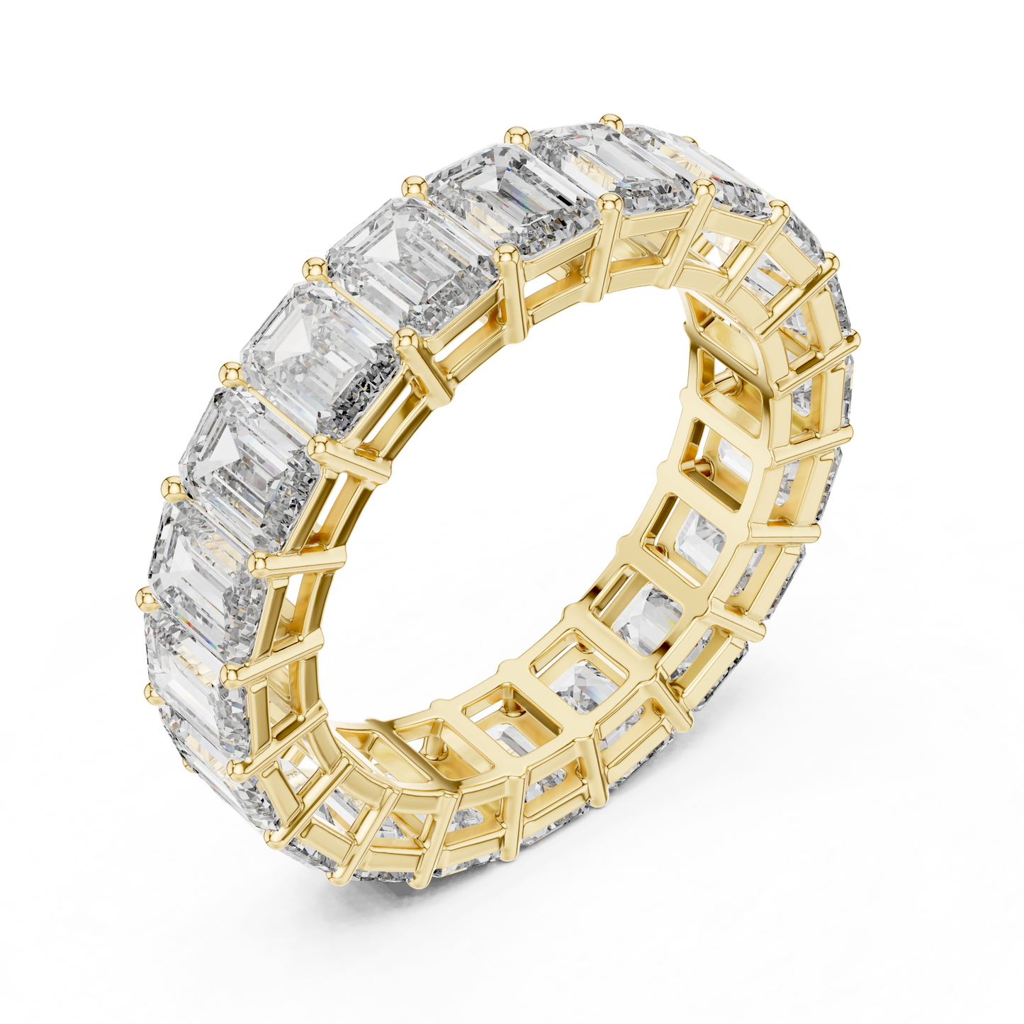 6 Carat Emerald Diamond Eternity Wedding Band