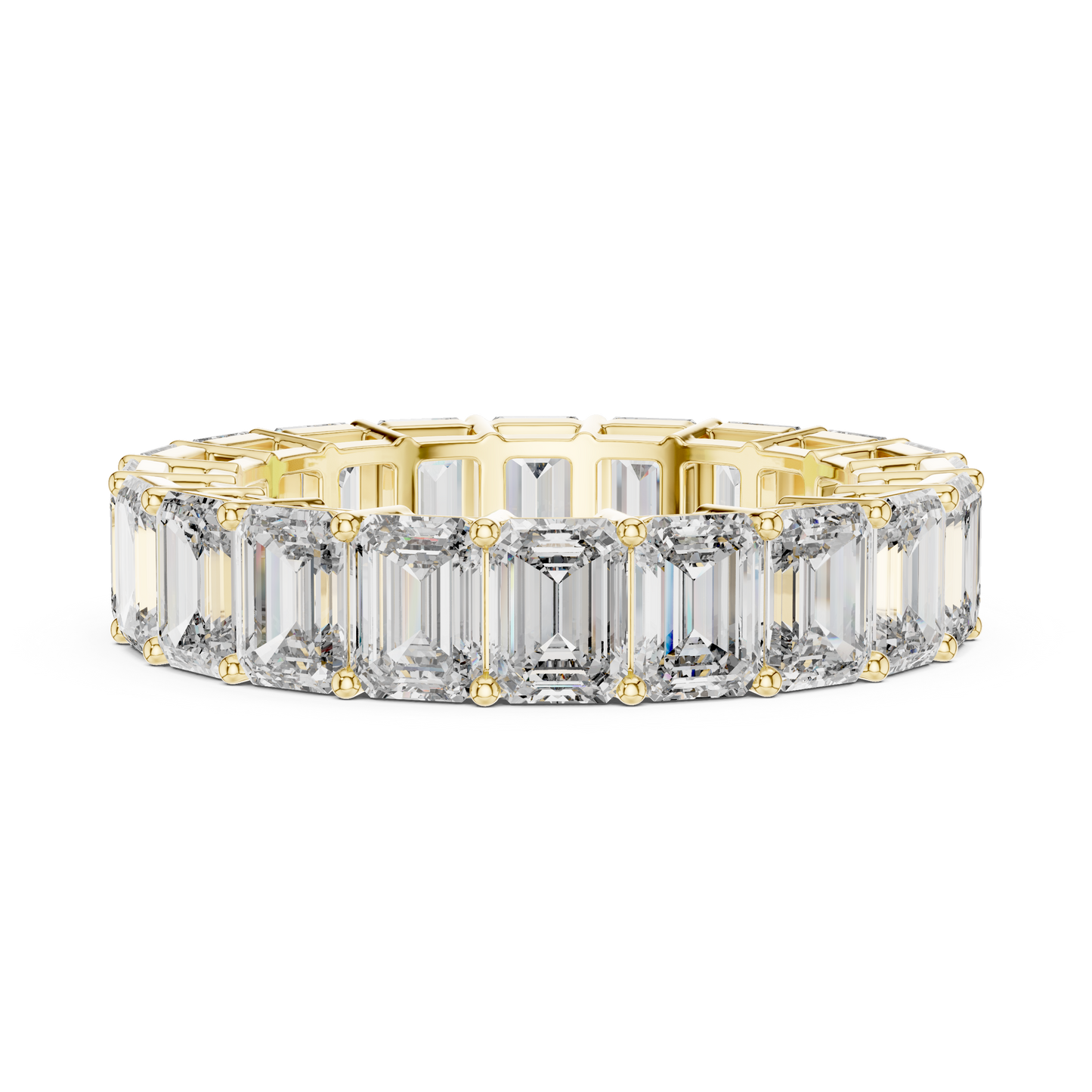 6 Carat Emerald Diamond Eternity Wedding Band