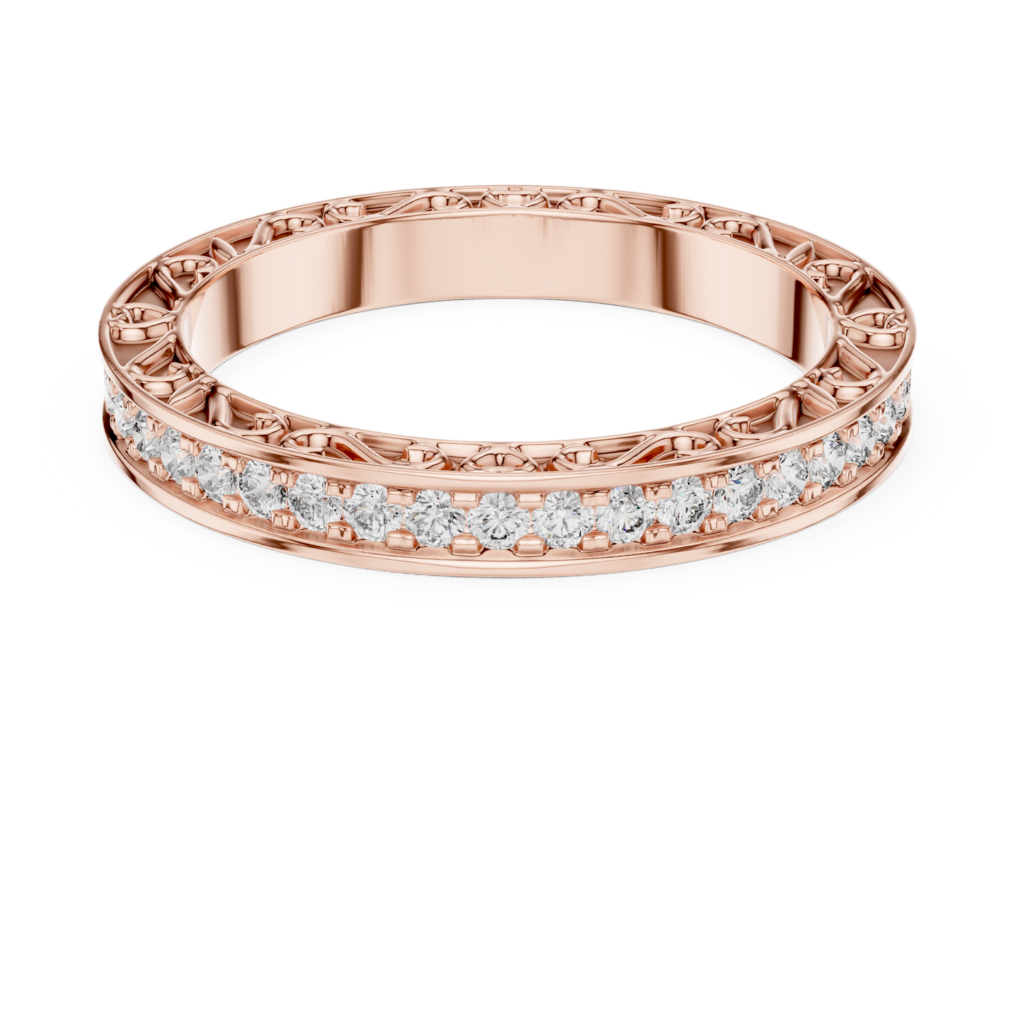 Classic Round Cut Diamond Channel Set Wedding Band