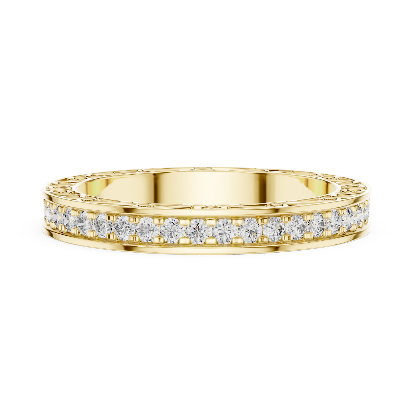 Classic Round Cut Diamond Channel Set Wedding Band