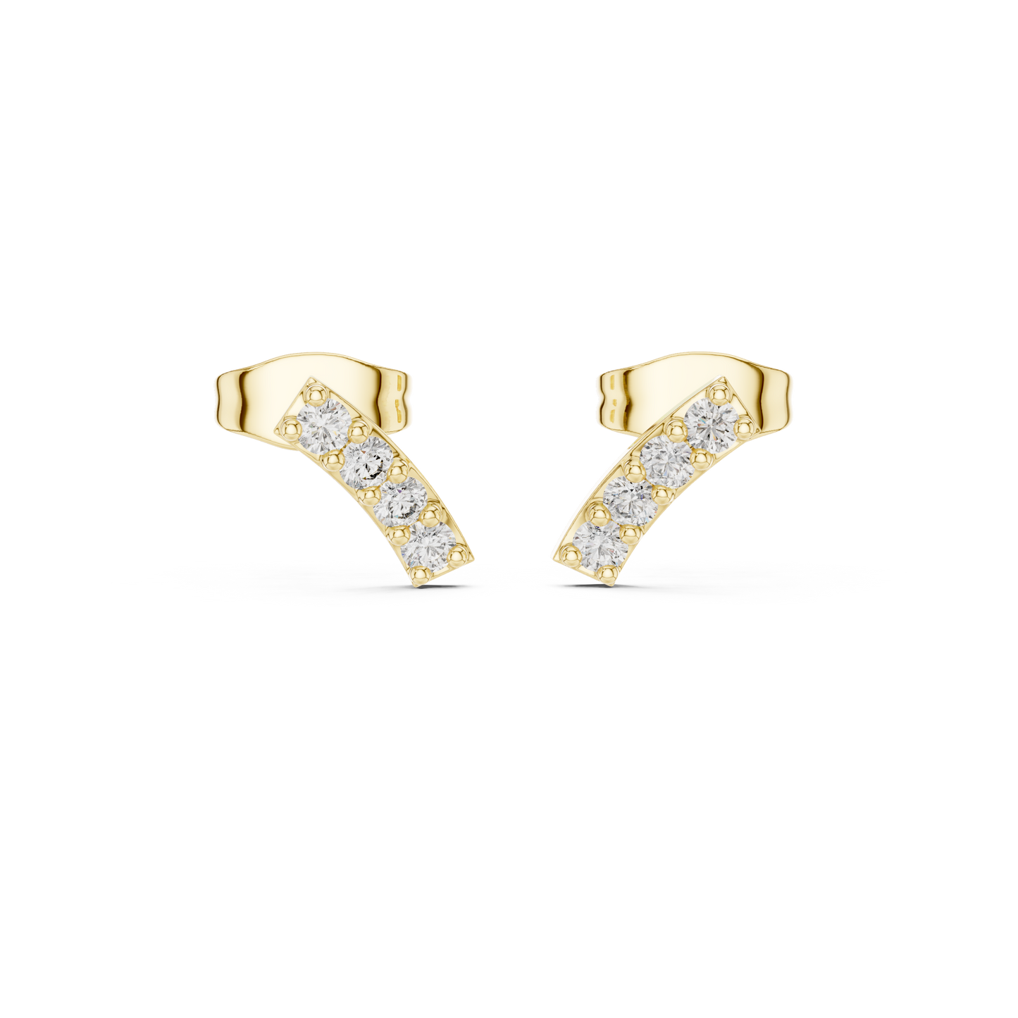 Bar Stud Earrings in Round Cut lab Doiamond