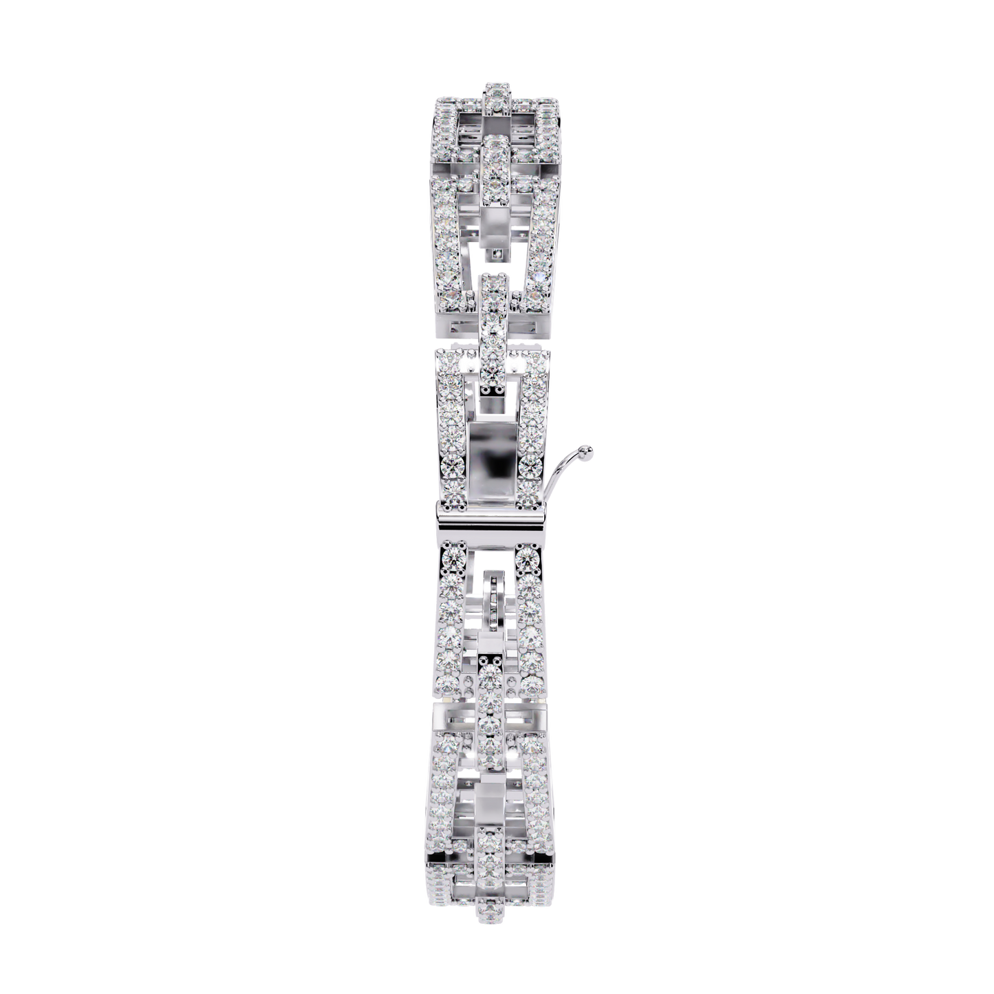 14K White Gold Round Cut Lab Diamond Tennis Bracelet