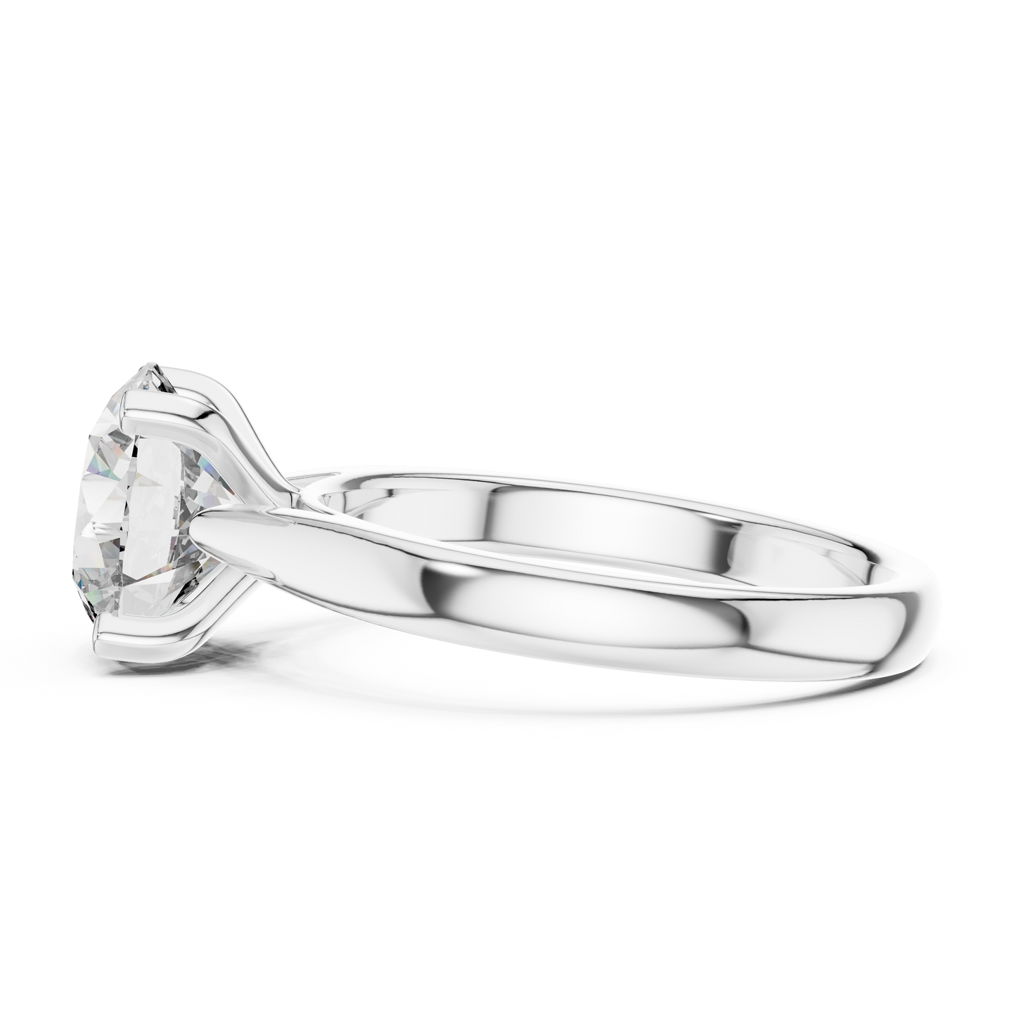 Lab Diamond Round Cut Solitaire Engagement Ring