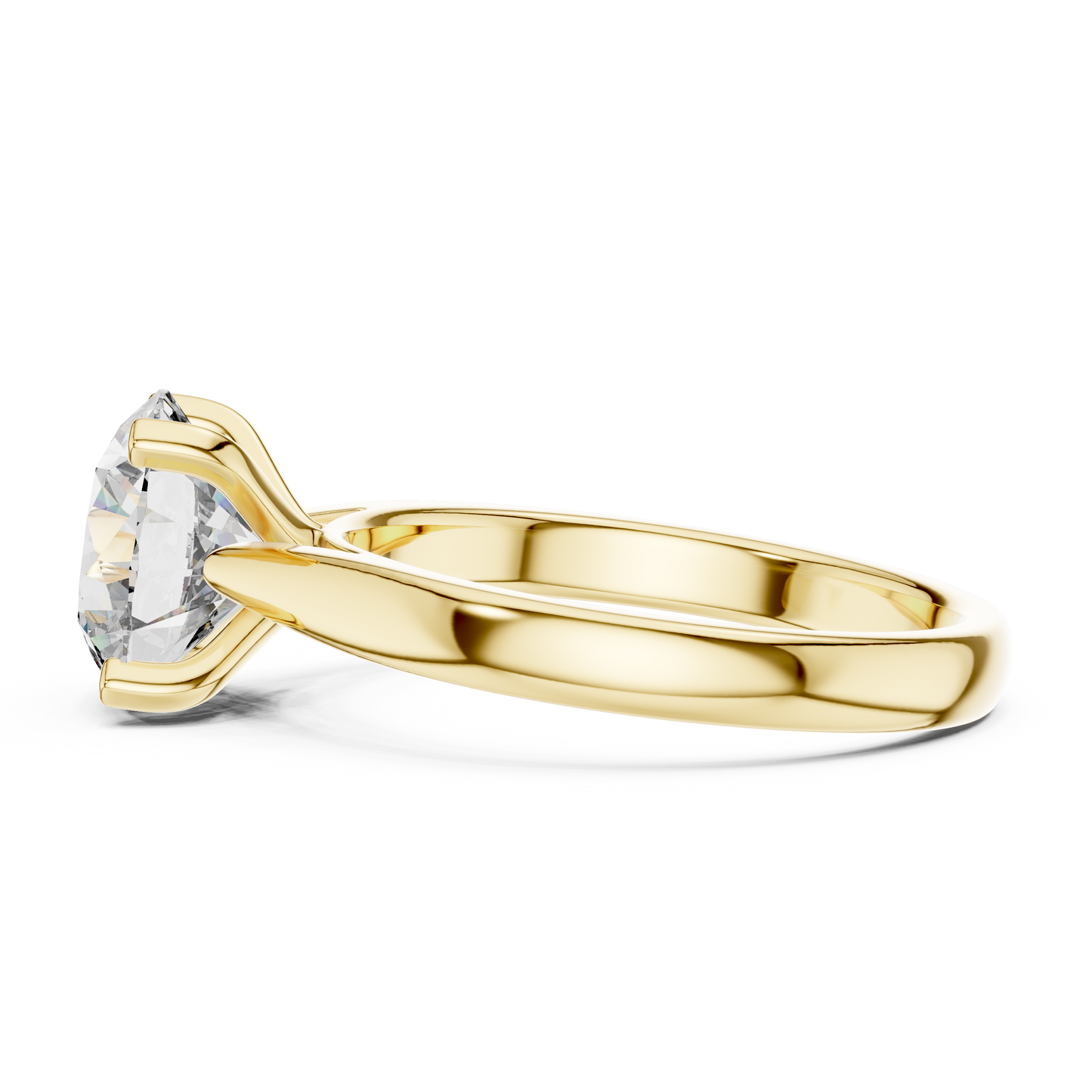 Lab Diamond Round Cut Solitaire Engagement Ring