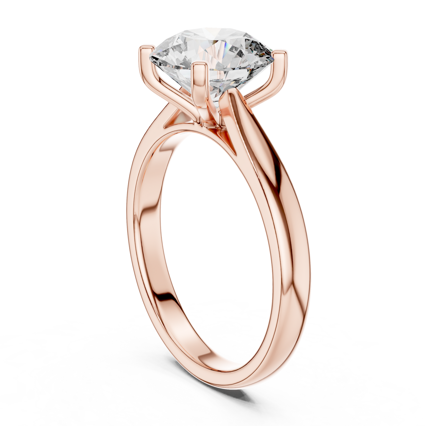 Lab Diamond Round Cut Solitaire Engagement Ring