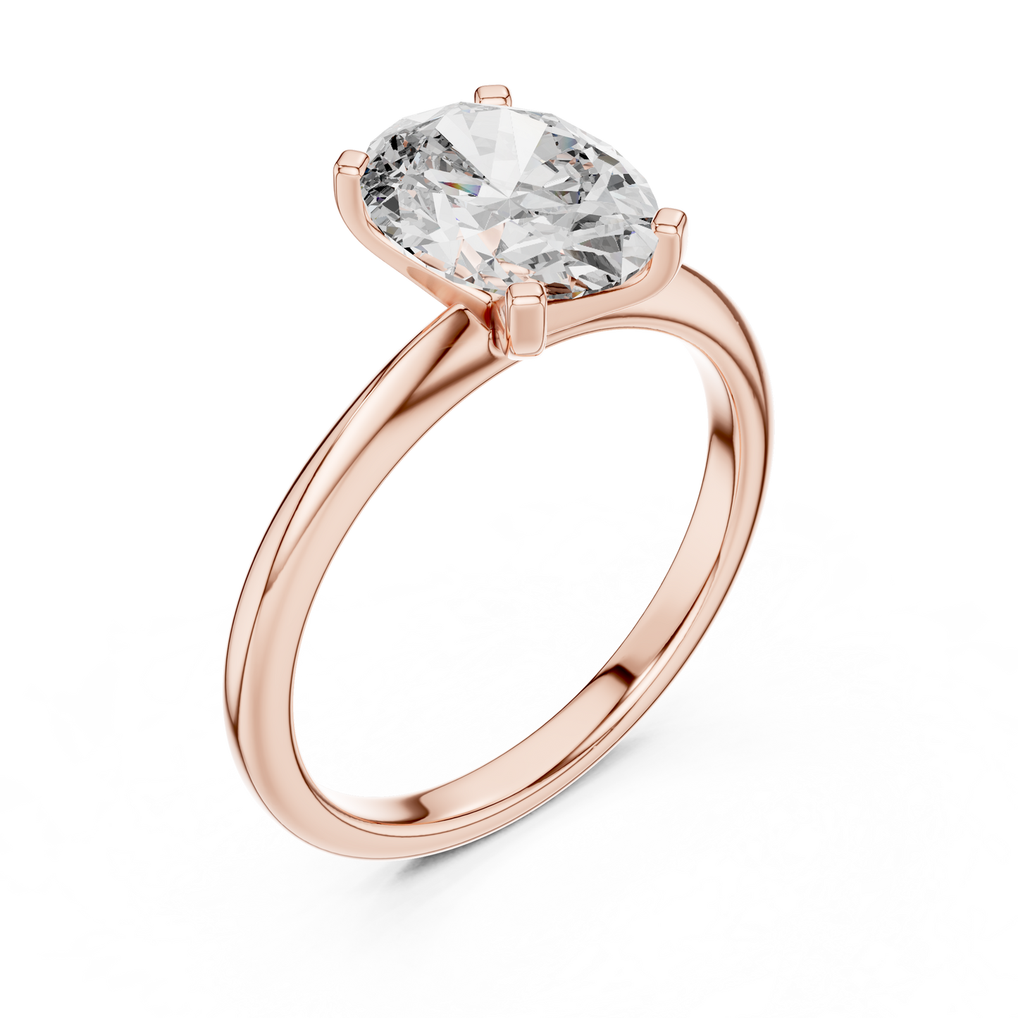 2 Carat Oval Cut Solitaire Lab Diamond Engagement Ring