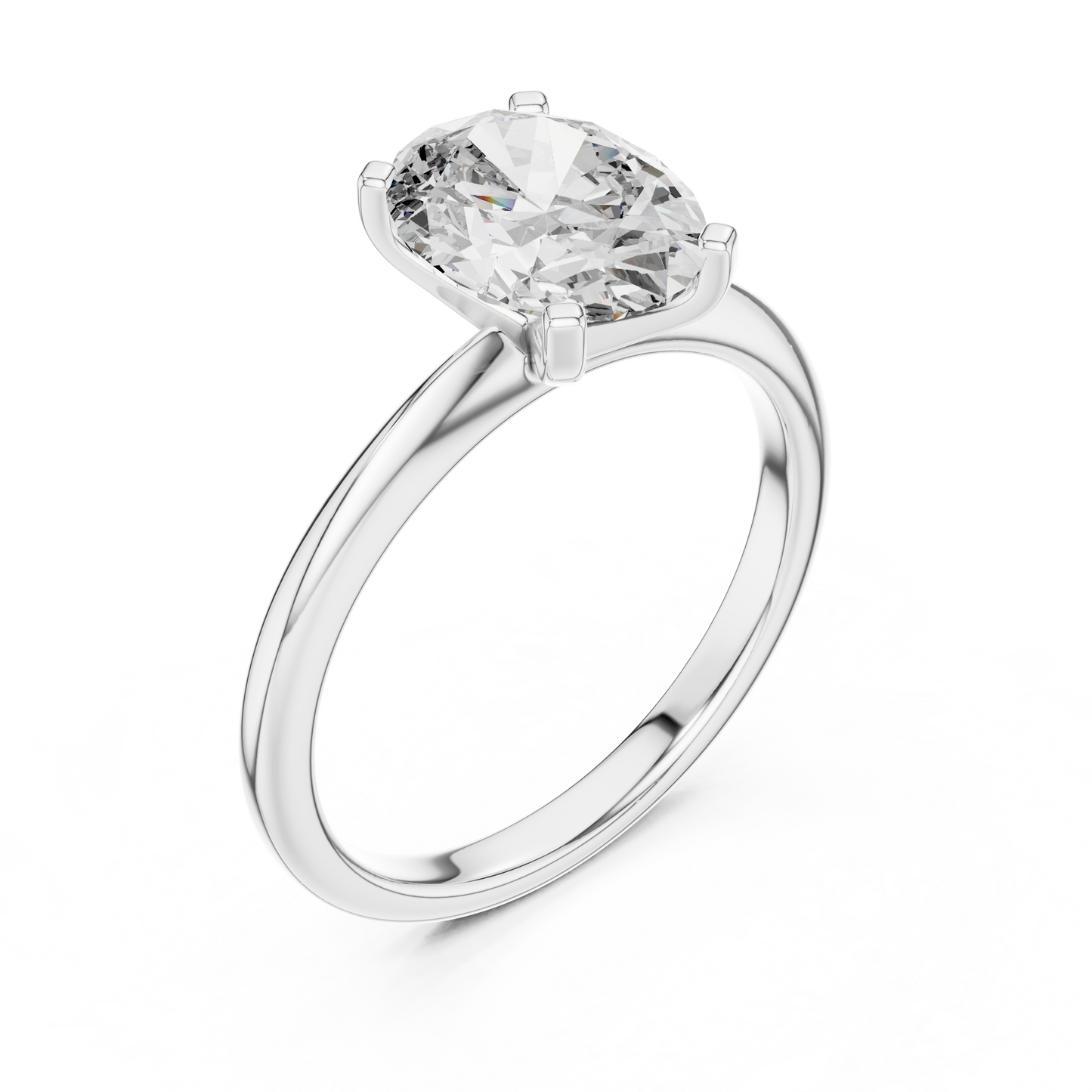 2 Carat Oval Cut Solitaire Lab Diamond Engagement Ring