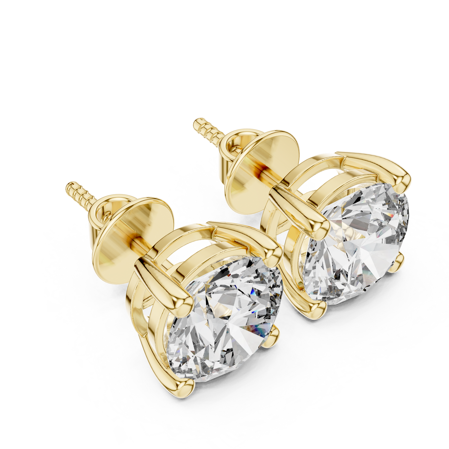 4 Carat Round Cut Lab Diamond Stud Earrings