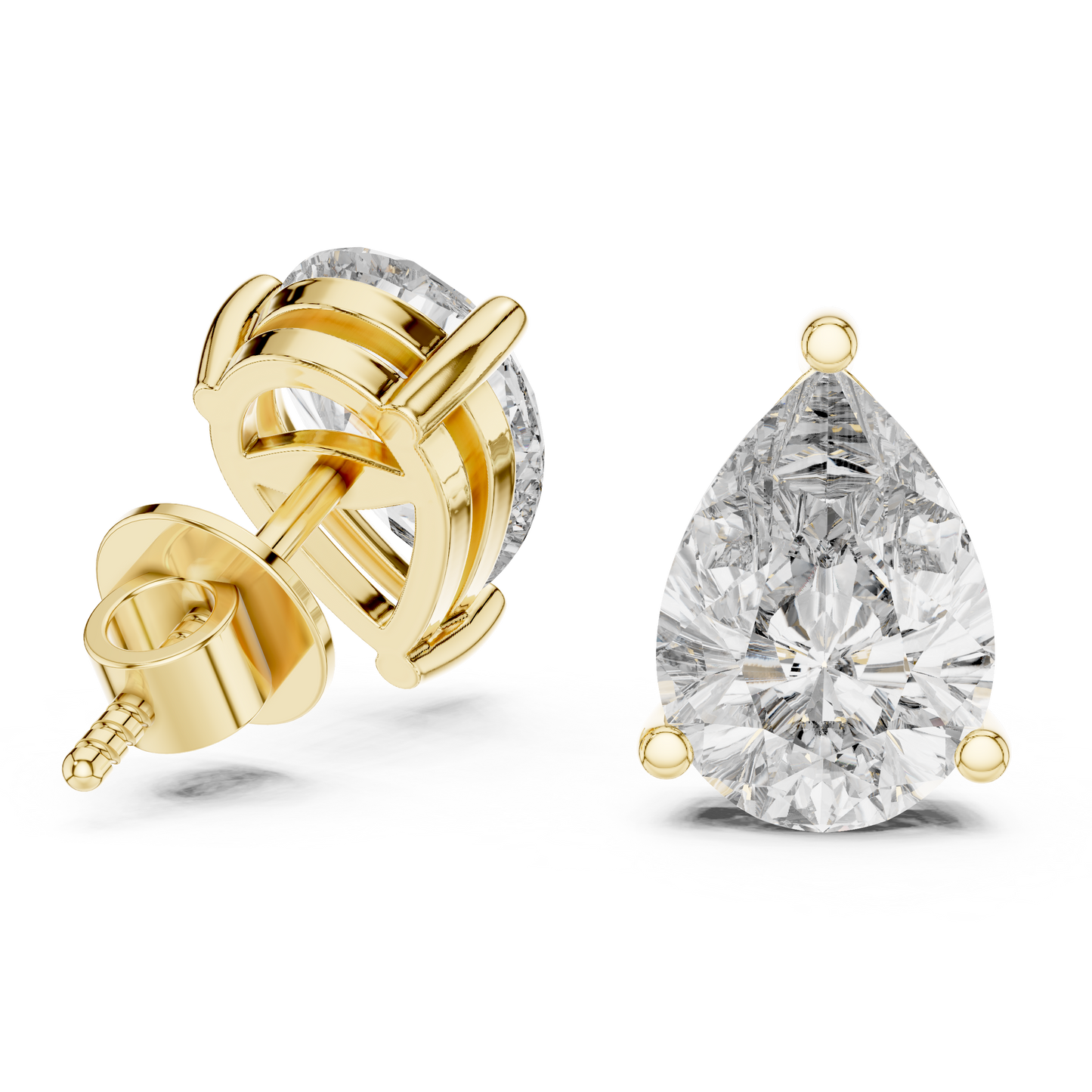 3.50 Carat Pear Cut Lab Diamond Stud Earrings