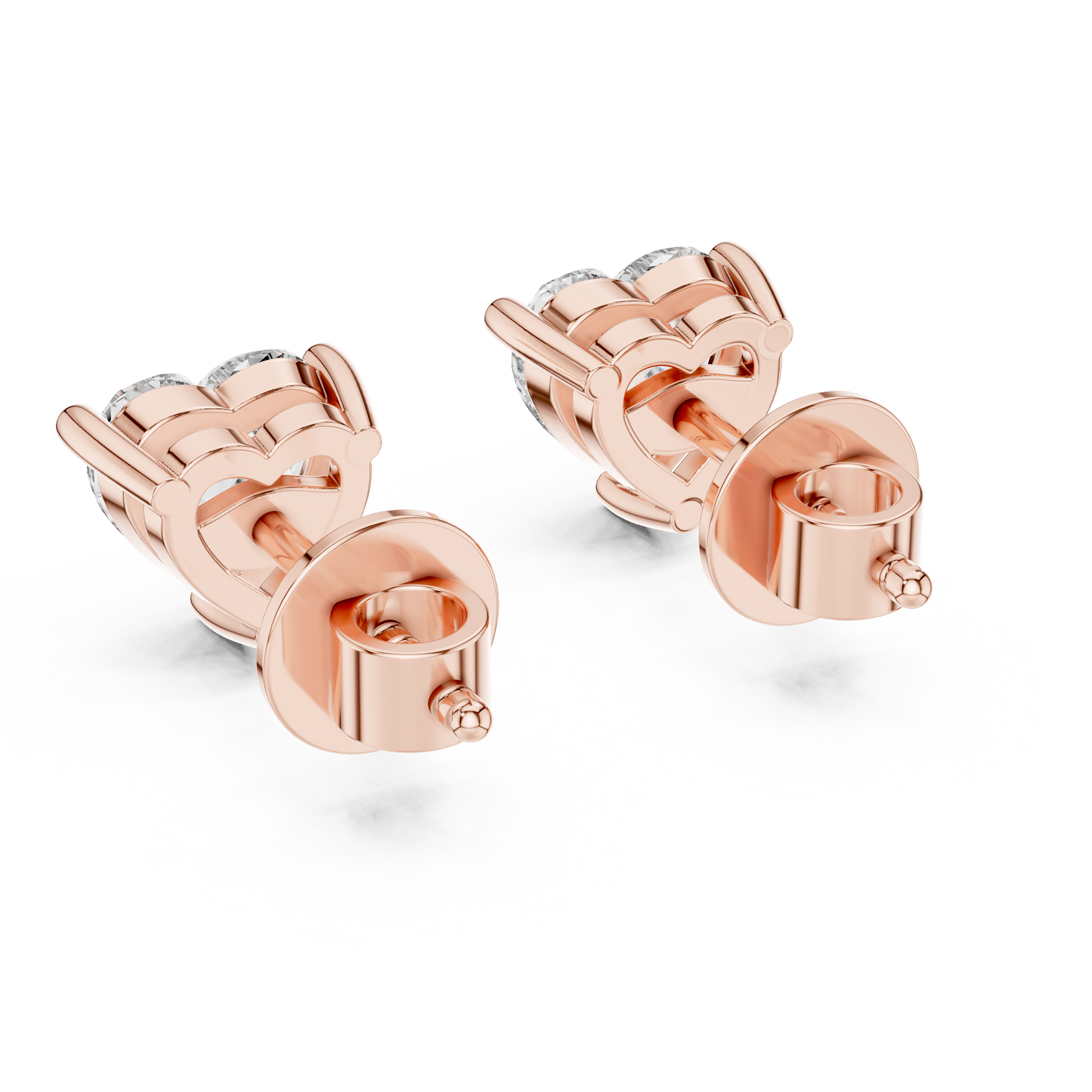 1.50 Carat Heart Cut Lab Diamond Stud Earrings