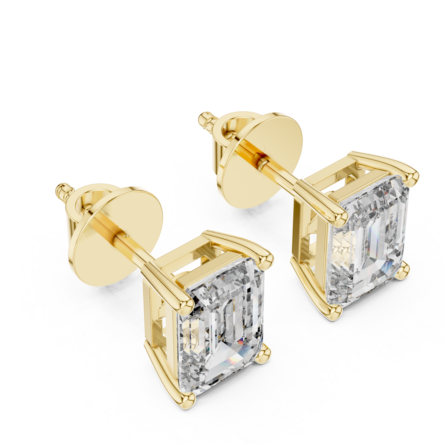 Emerald Cut 2.50 Carat Diamond Stud Earrings