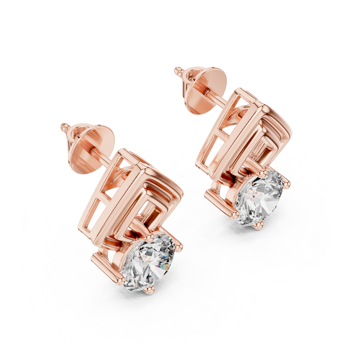 2.50 Carat Round Diamond Fancy Drop Earrings
