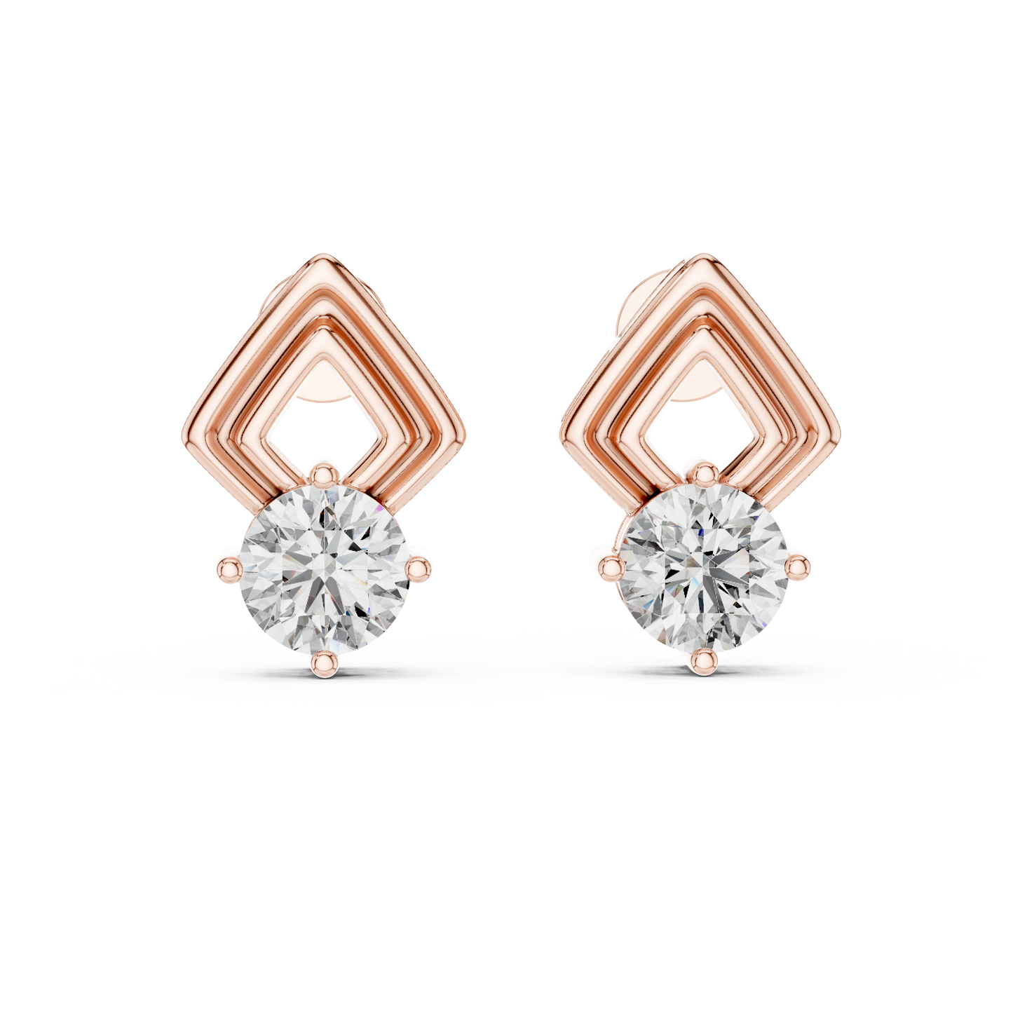 2.50 Carat Round Diamond Fancy Drop Earrings