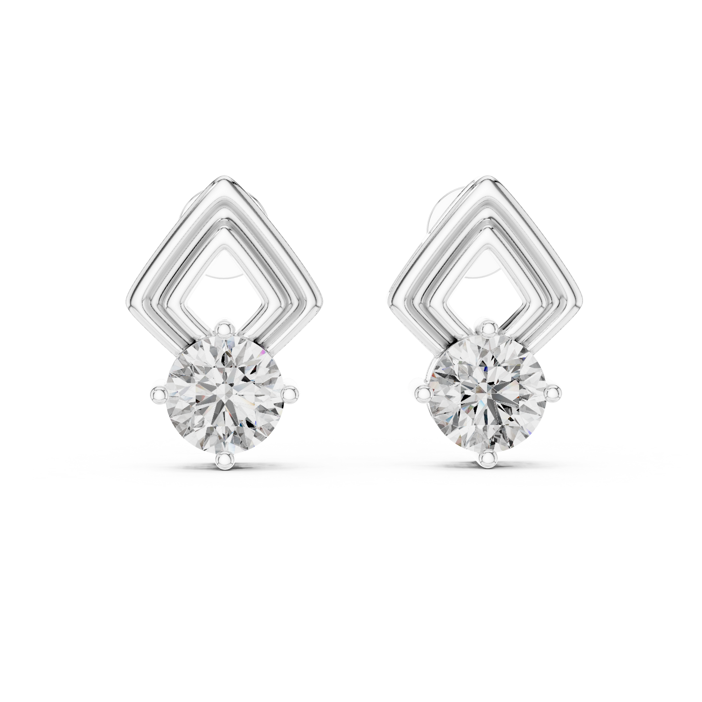 2.50 Carat Round Diamond Fancy Drop Earrings