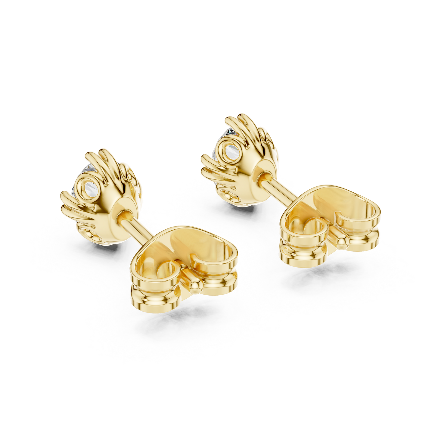 Oval Cut Lab DIamond Gold Stud Earrings