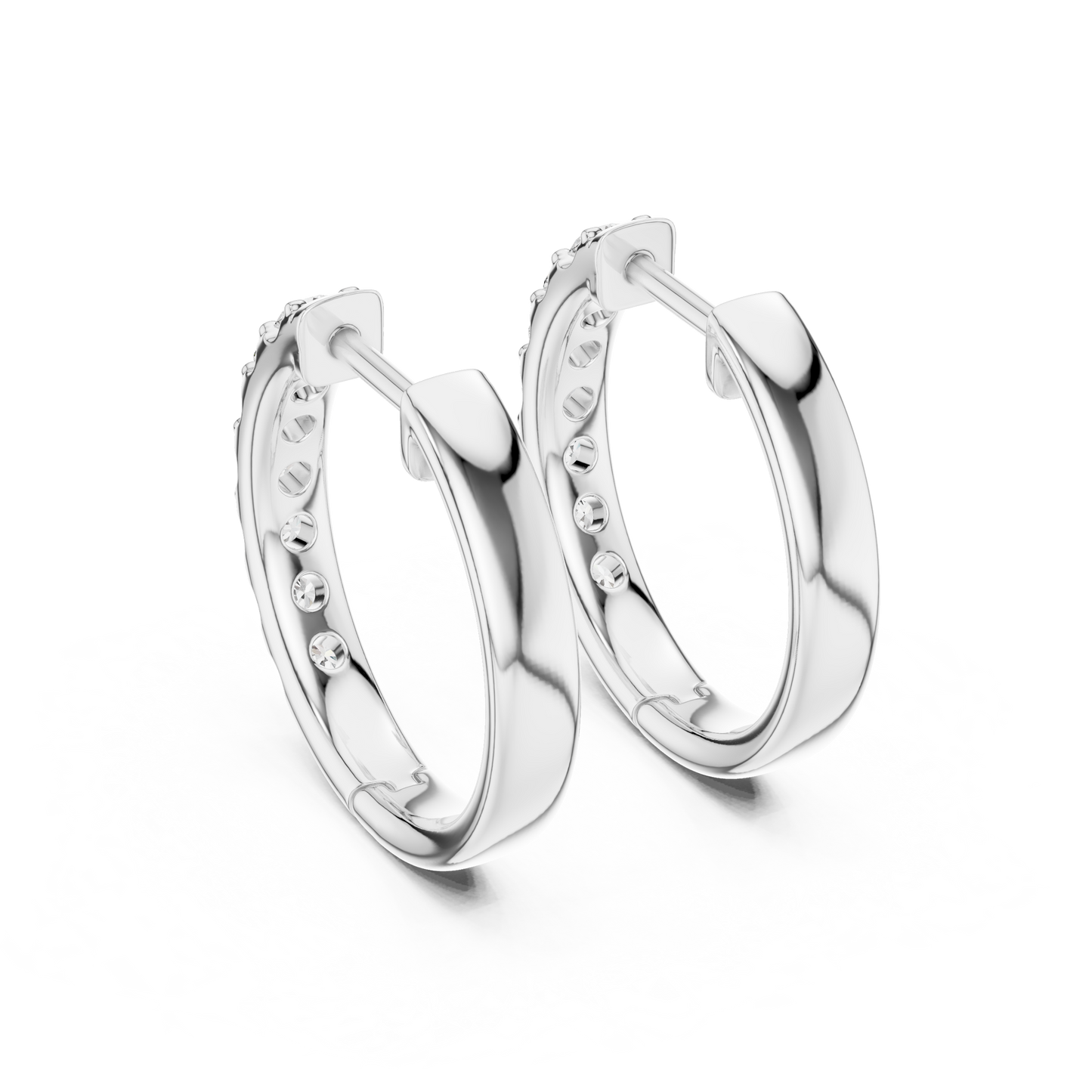 Round Cut Lab Diamond Fancy Hoop Earrings