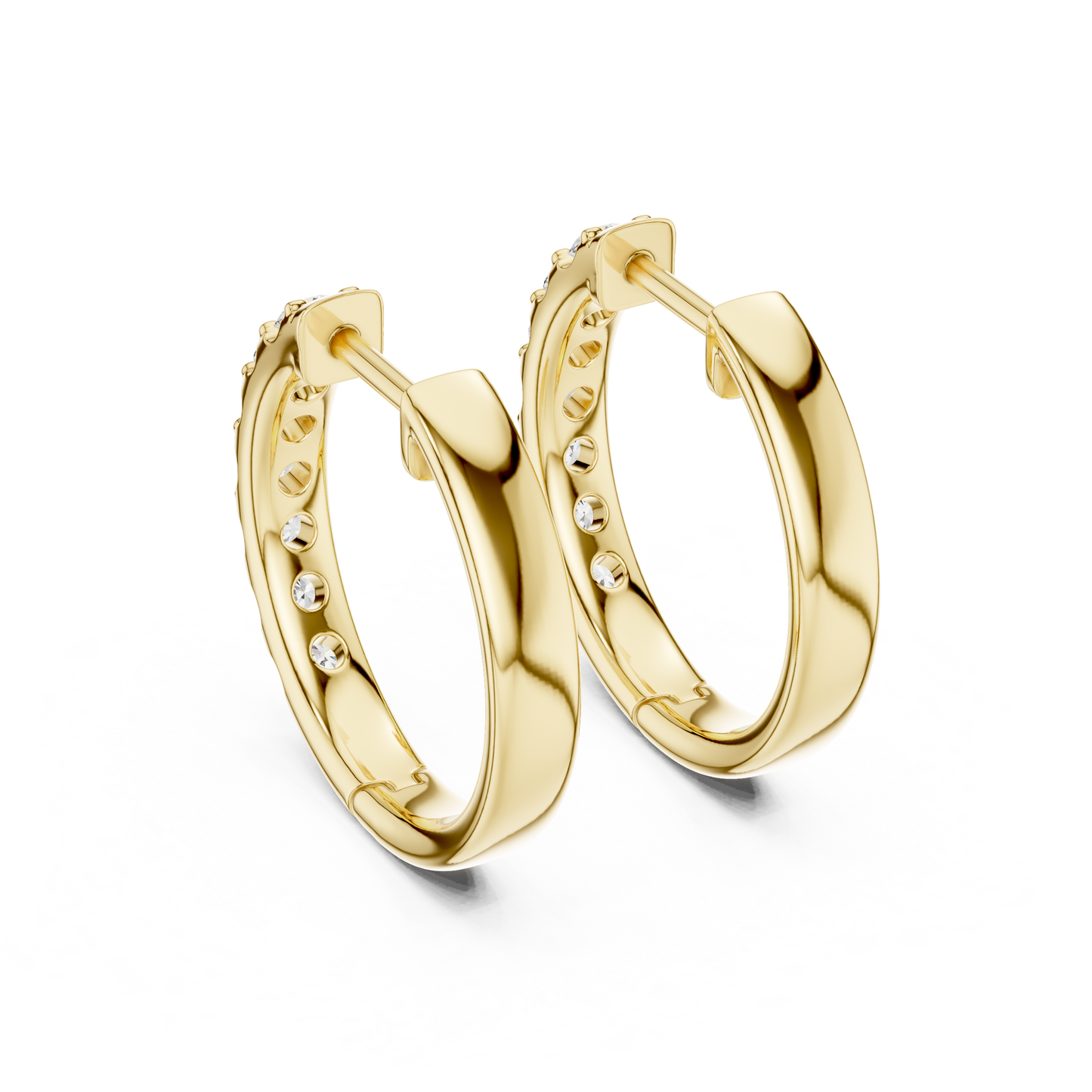 Round Cut Lab Diamond Fancy Hoop Earrings