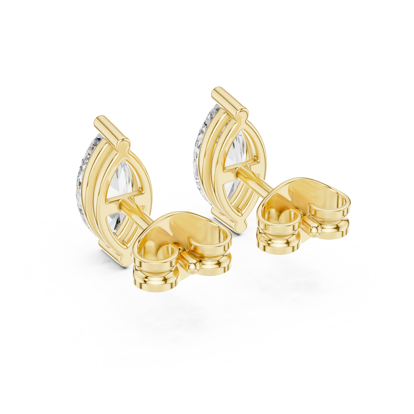 2 Prong Marquise Cut Lab Diamond Stud Earrings