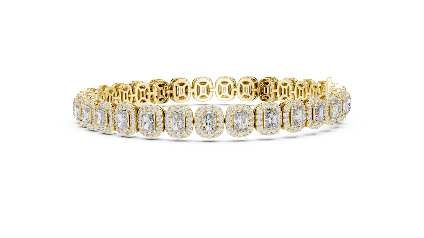 Halo Radiant Cut Lab Diamond Bracelet