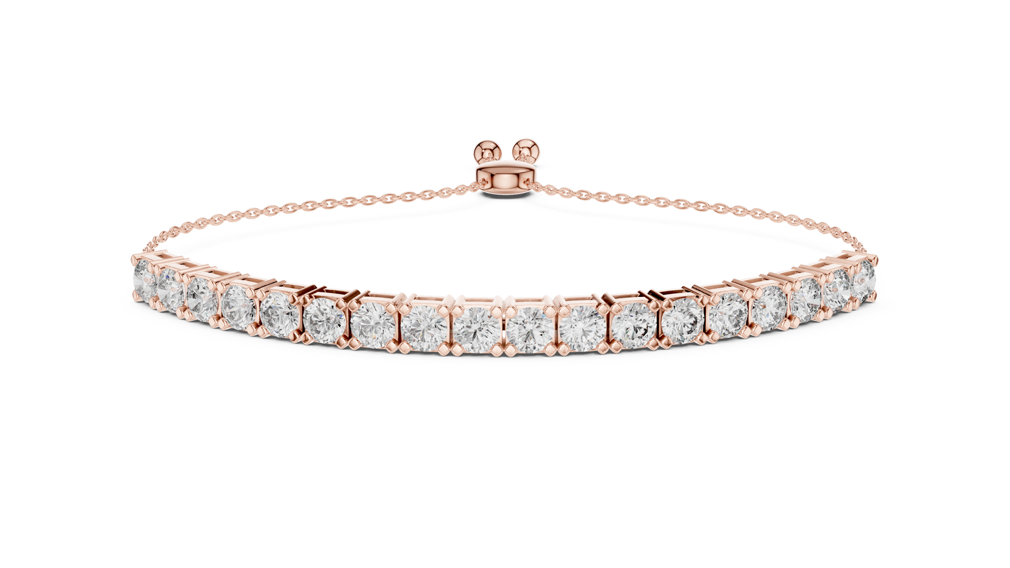 Round Cut Link Chain Diamond Bracelet