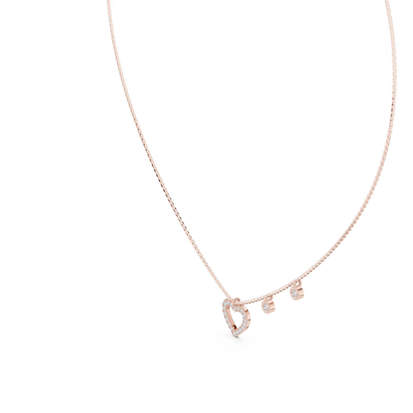 Heart Shape Round Cut lab Diamond Pendant