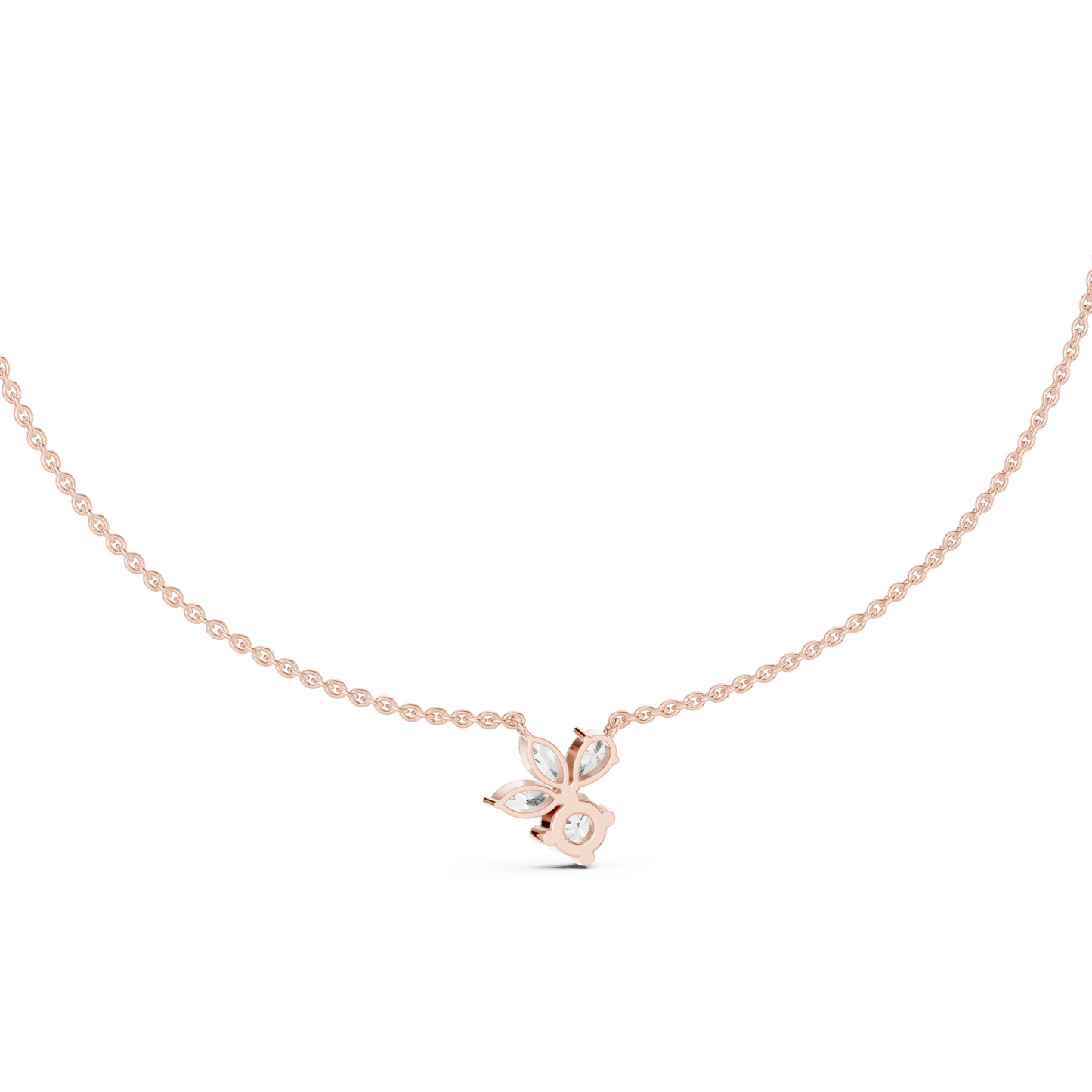 Multi Shape Lab Diamond Floral Pendant