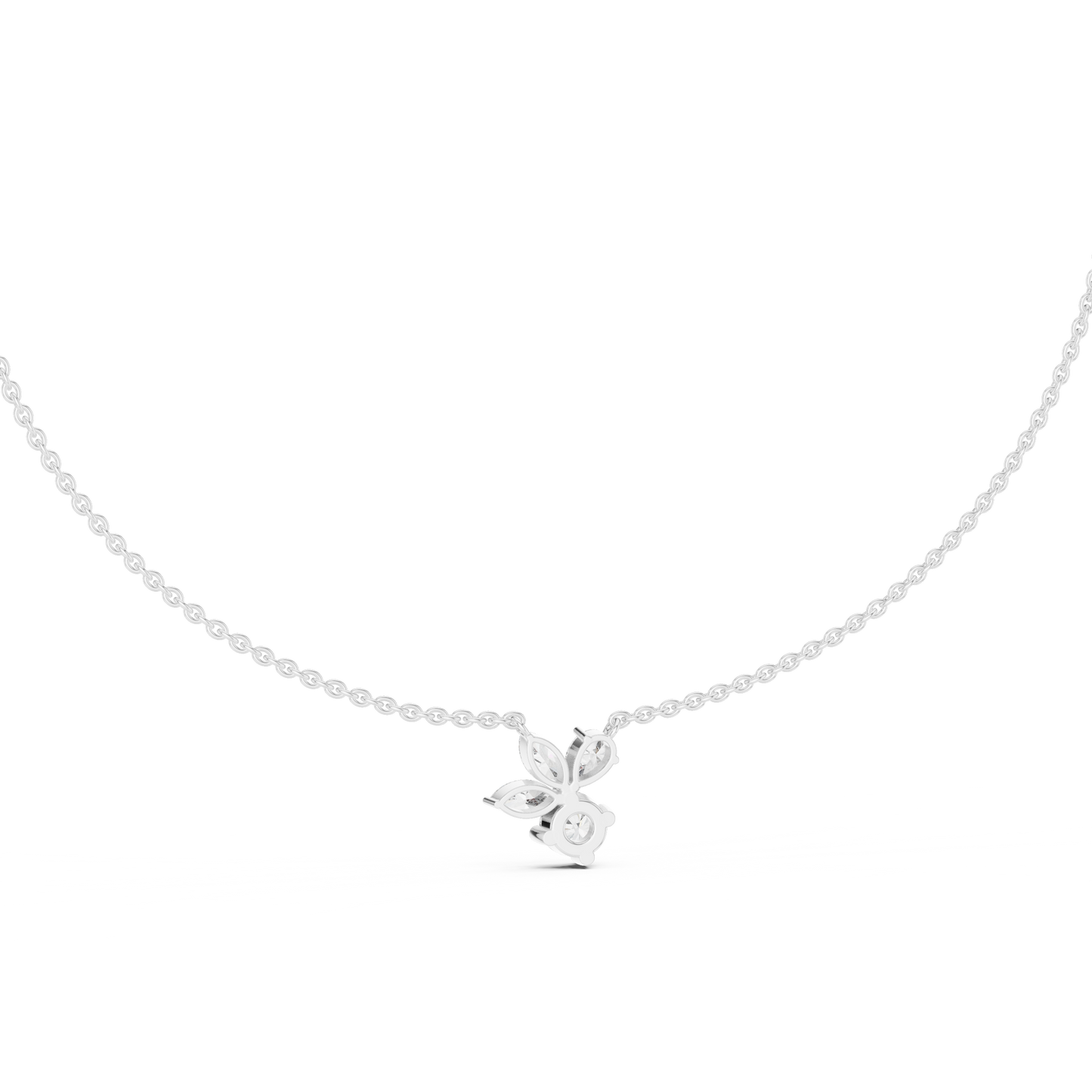 Multi Shape Lab Diamond Floral Pendant