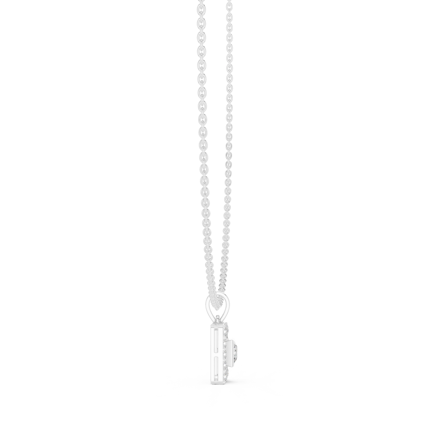 Princess Cut Lab Diamond Halo Pendant