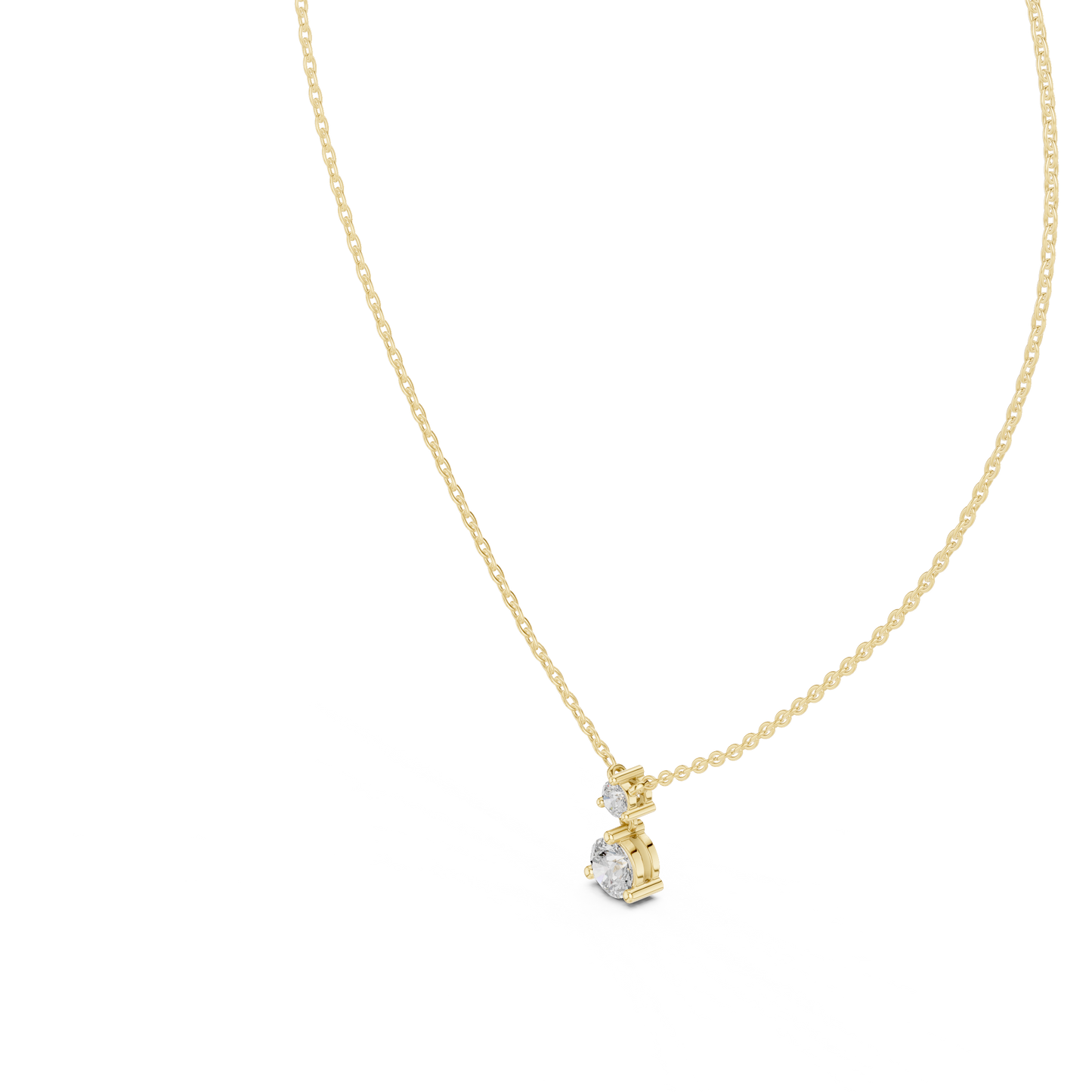 14K Yellow Gold Solitaire Pendant With Round Lab Diamond