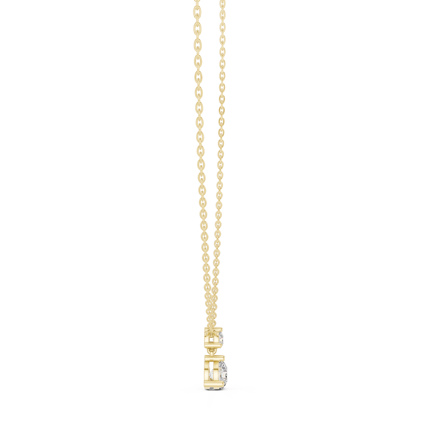 14K Yellow Gold Solitaire Pendant With Round Lab Diamond