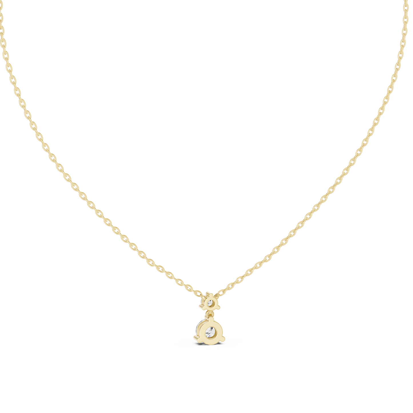14K Yellow Gold Solitaire Pendant With Round Lab Diamond